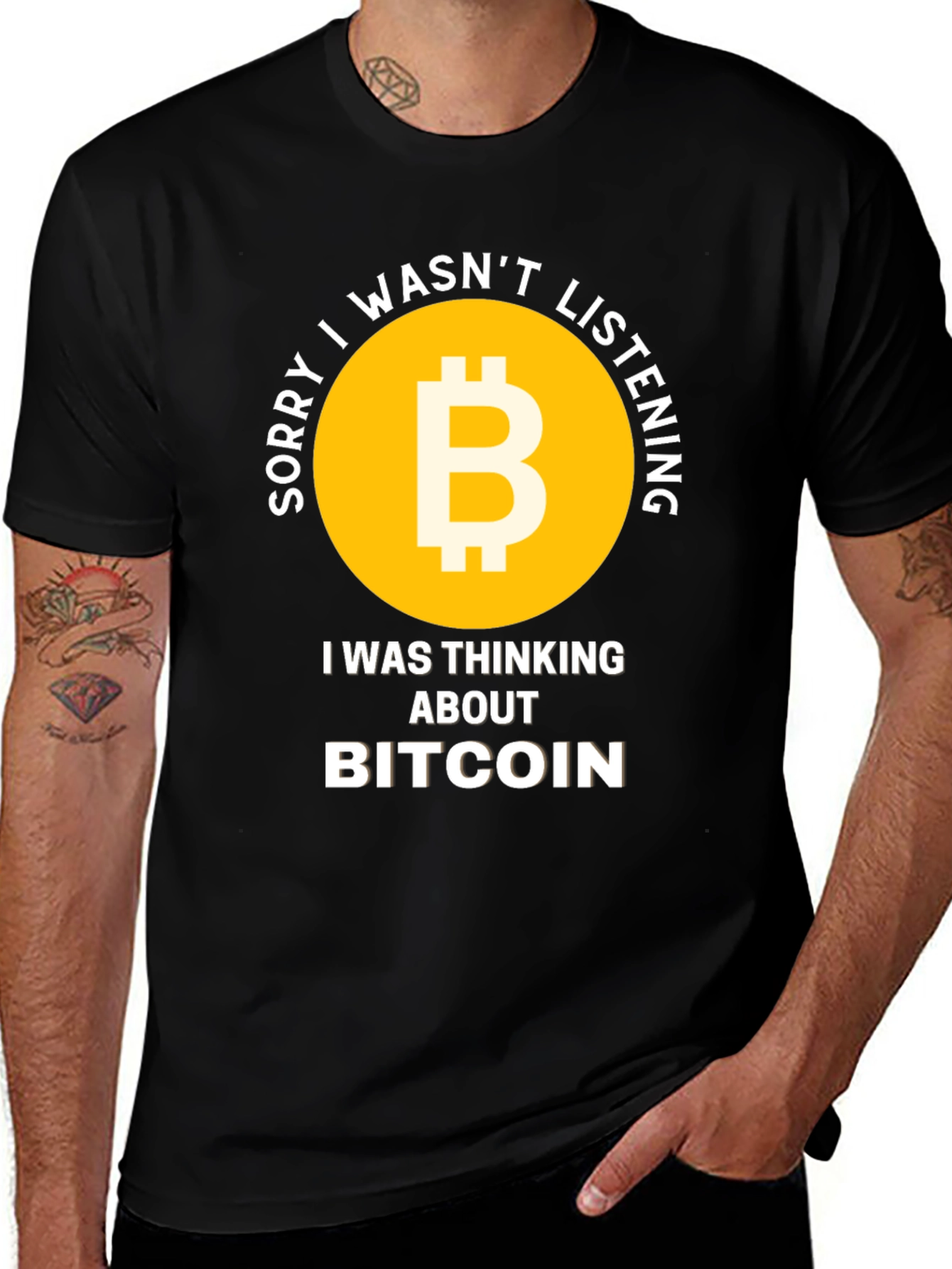 Bitcoin Thinking Funny T-Shirt