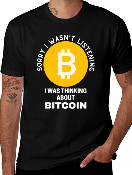 Bitcoin Thinking Funny T-Shirt