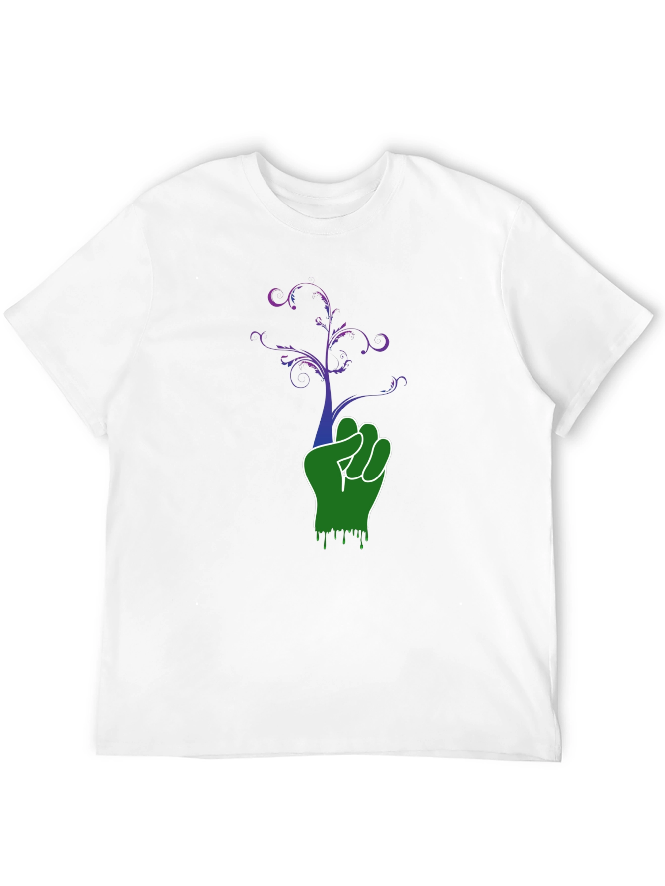 Green Fist Tree Graphic Black Tee