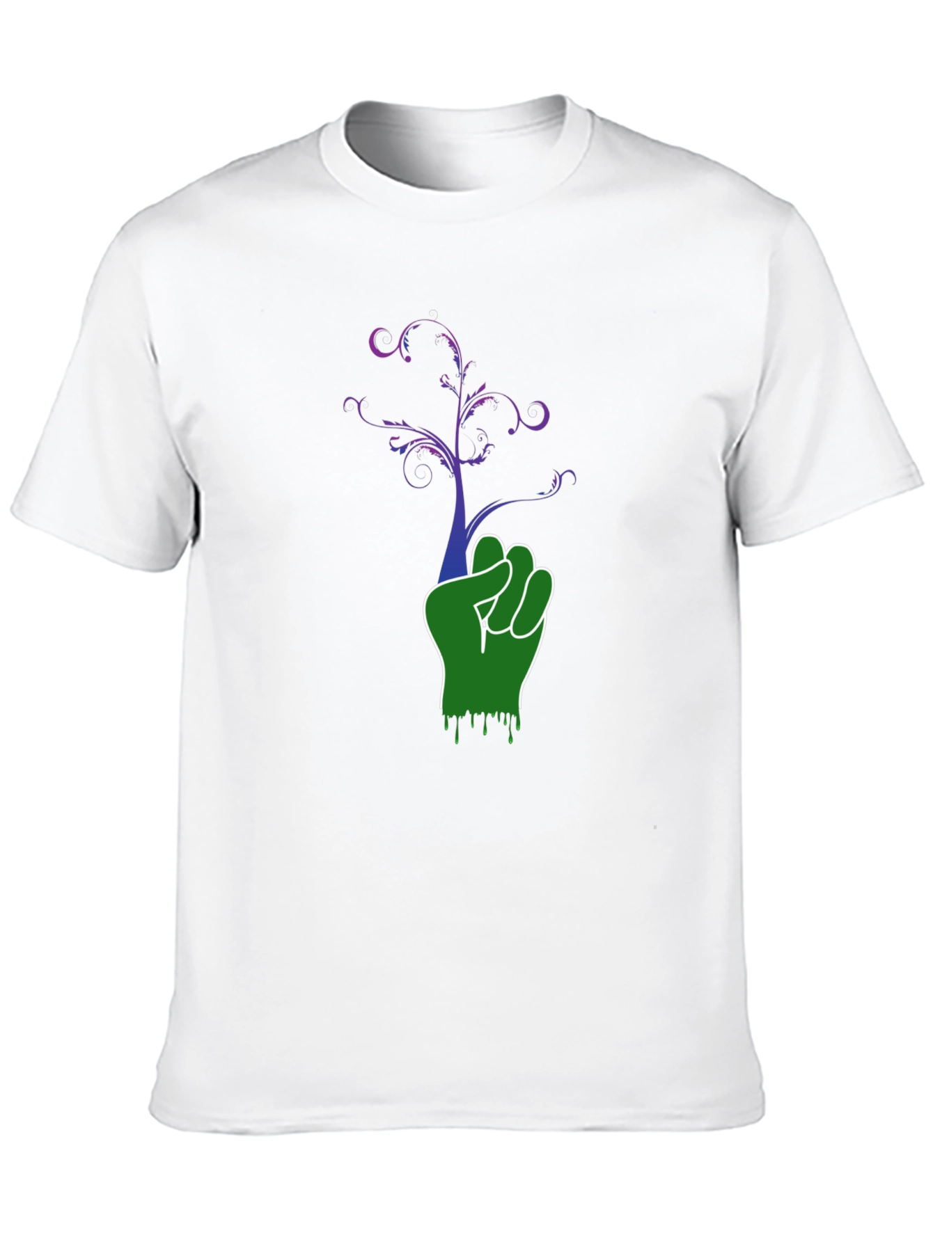 Green Fist Tree Graphic Black Tee