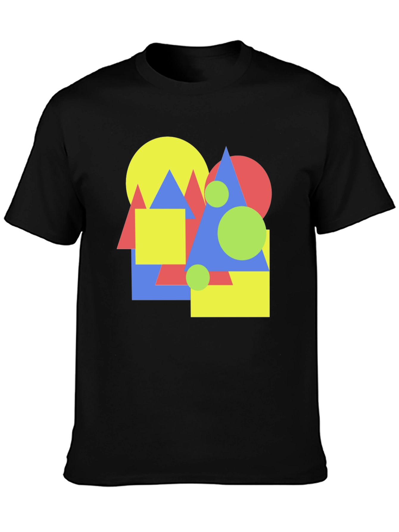 Geometric Pattern Crew Neck T-Shirt