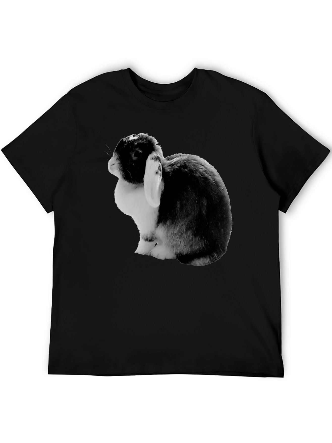 Bunny Rabbit Graphic Tee - Soft Black Cotton T-Shirt