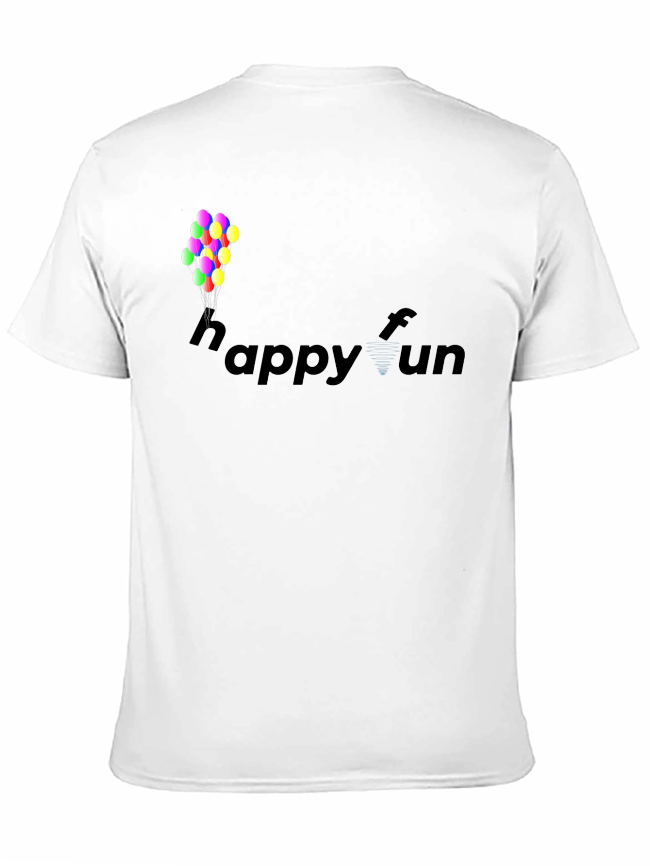 Happy Fun Black Cotton Graphic T-Shirt