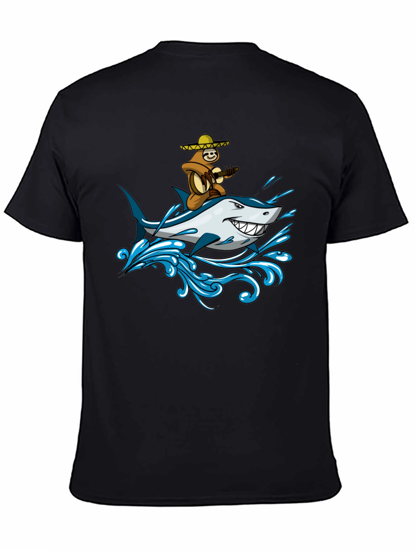 Sloth Riding Shark Graphic Tee