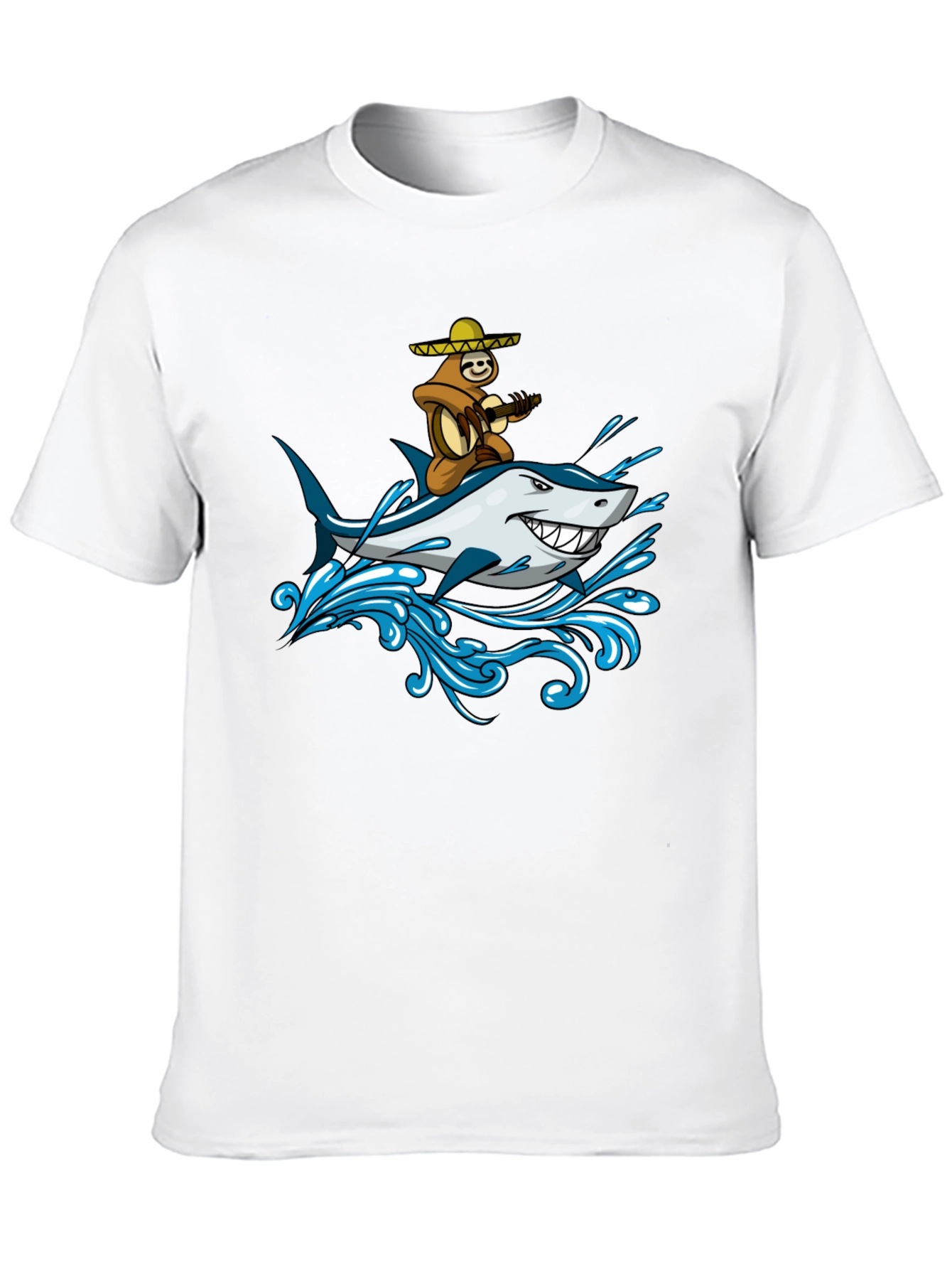 Sloth Riding Shark Graphic Tee
