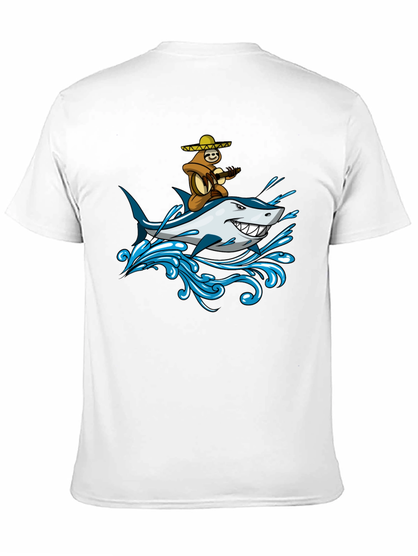 Sloth Riding Shark Graphic Tee