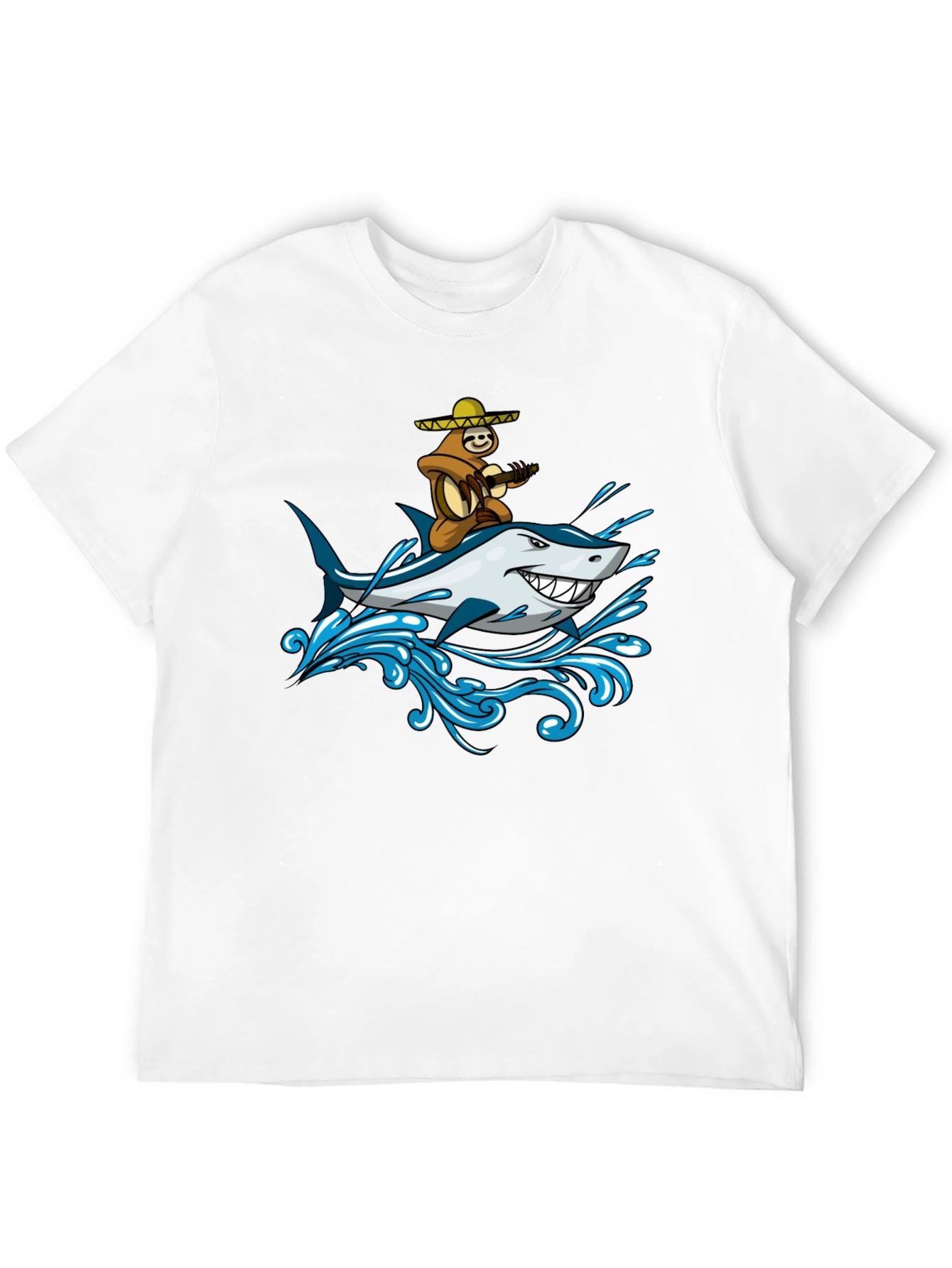 Sloth Riding Shark Graphic Tee