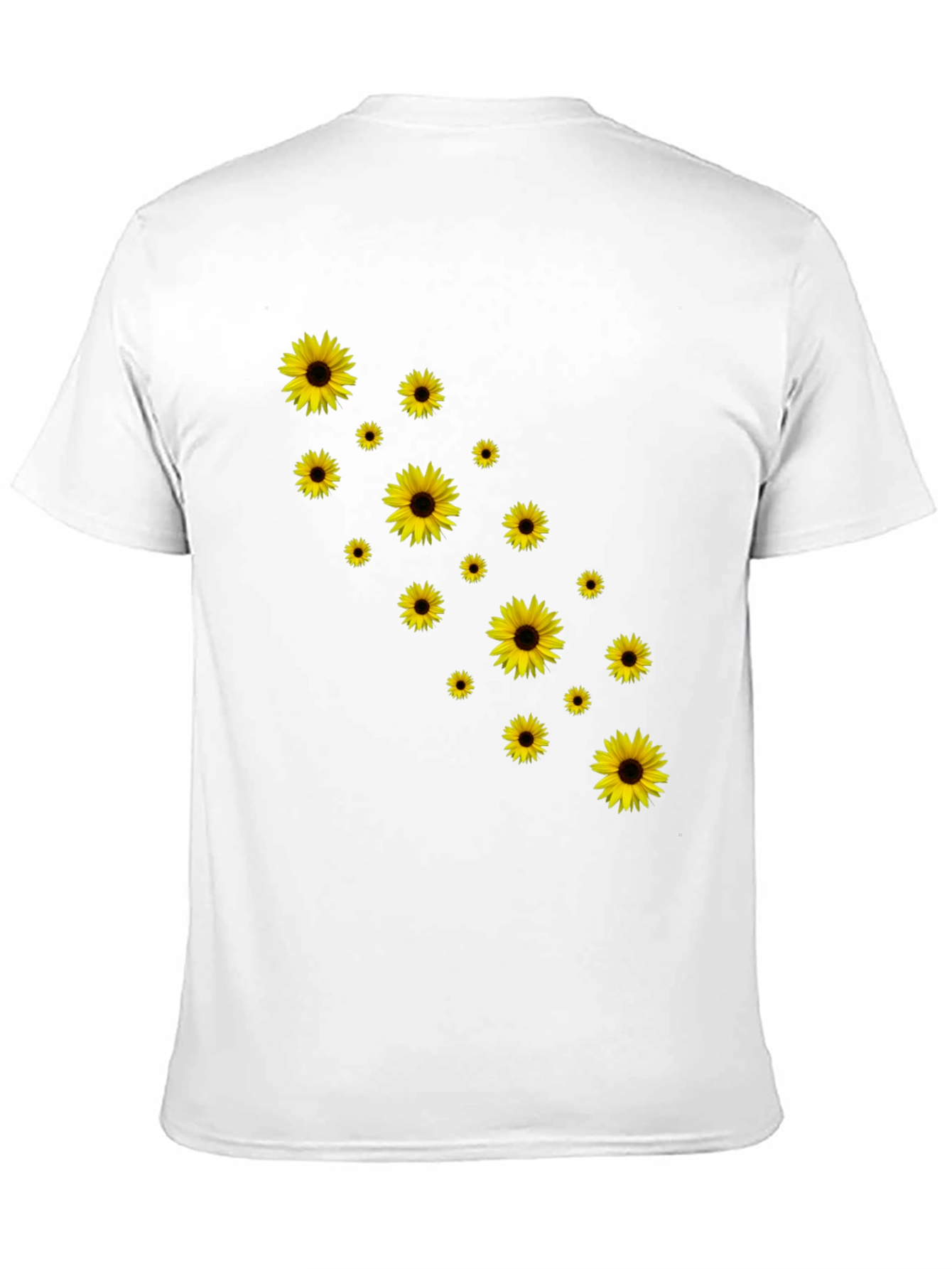 Sunflower Print Black T-Shirt