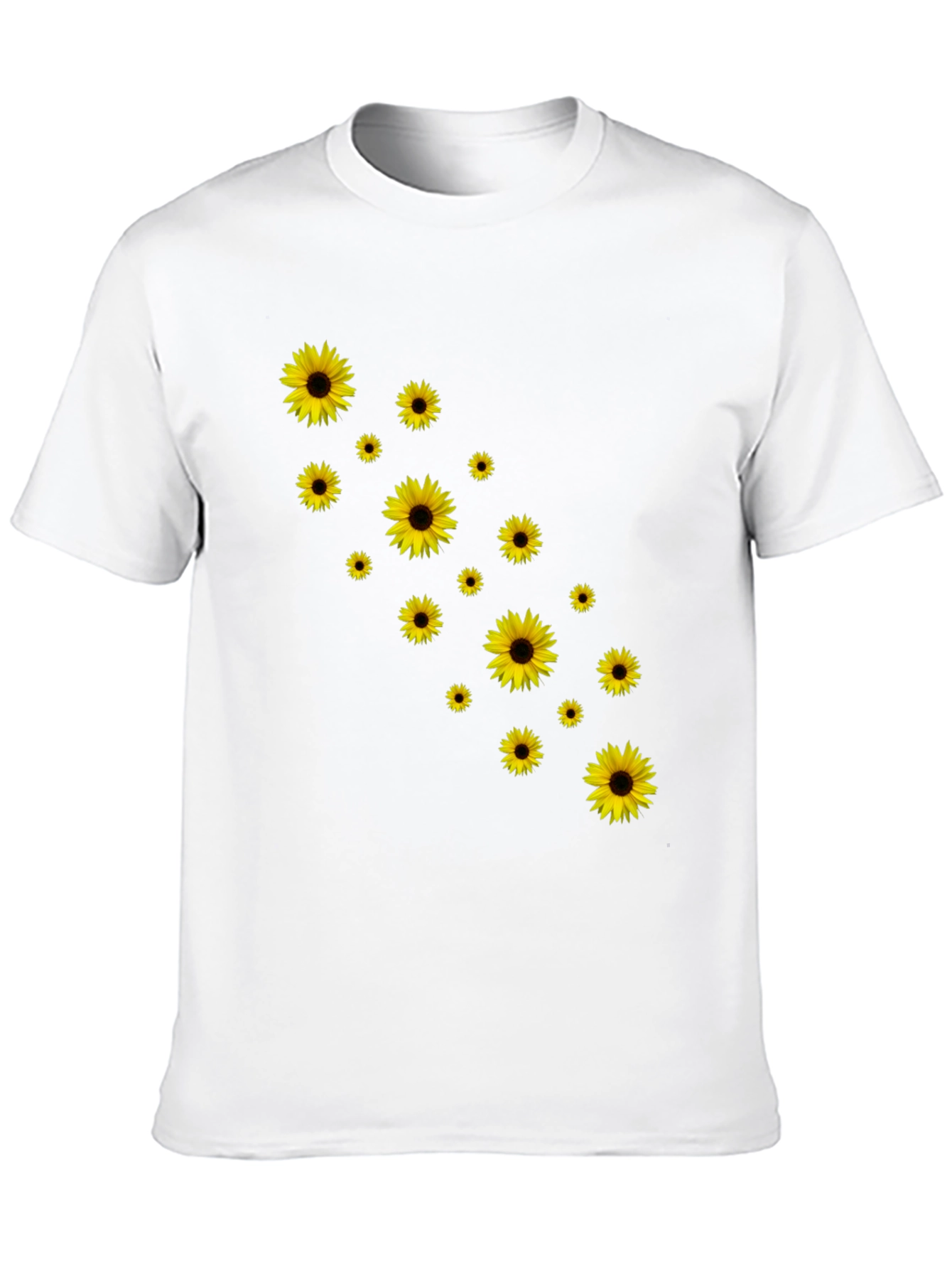 Sunflower Print Black T-Shirt