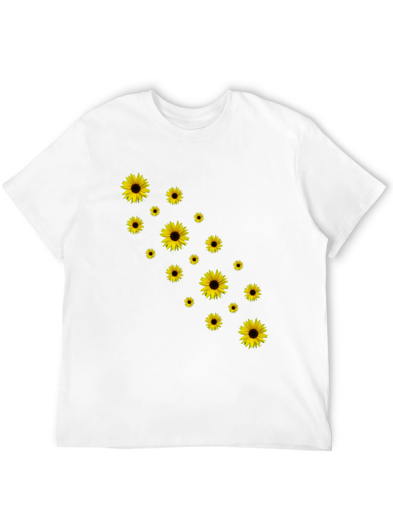 Sunflower Print Black T-Shirt