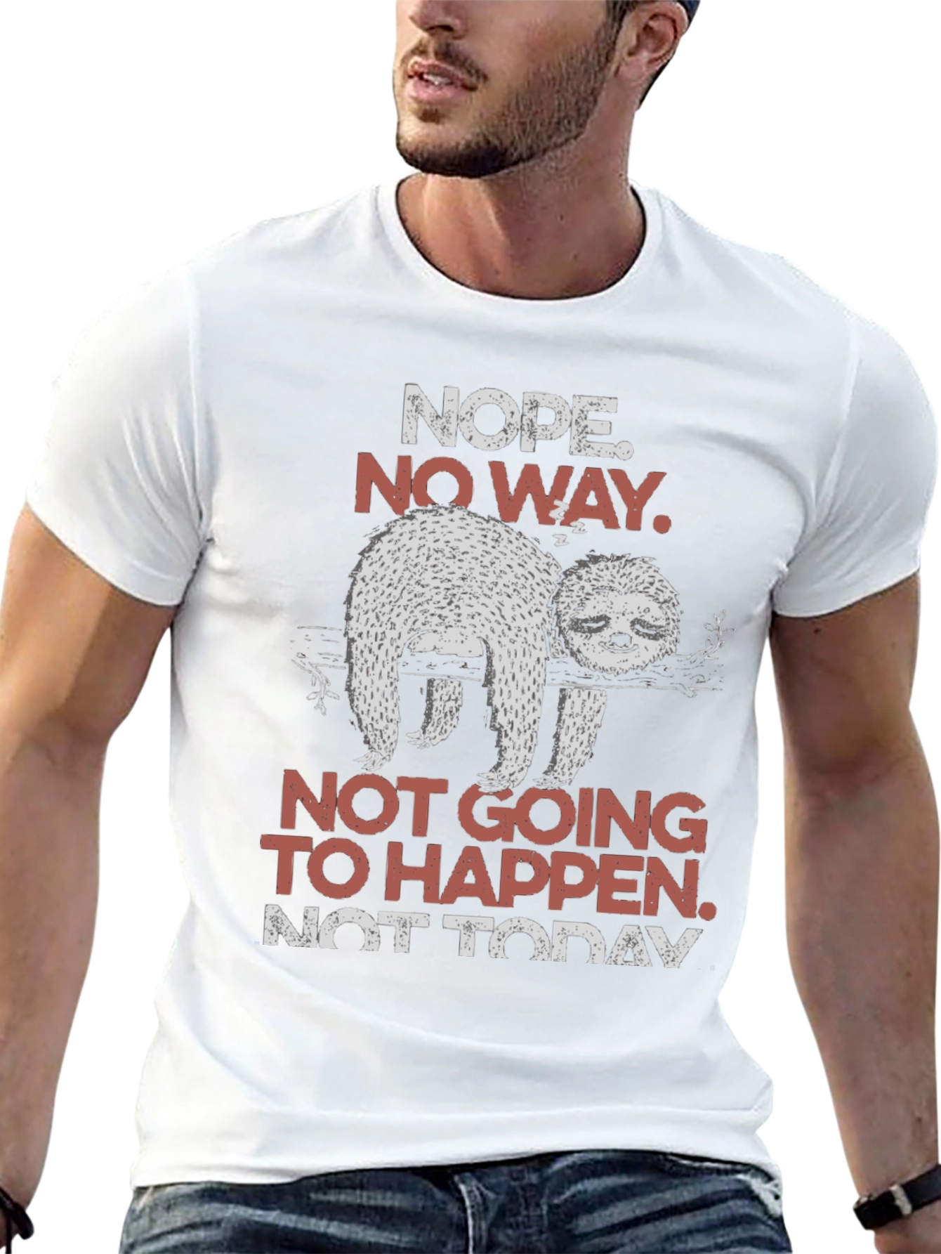 Nope Sloth Tee - Funny Lazy T-Shirt