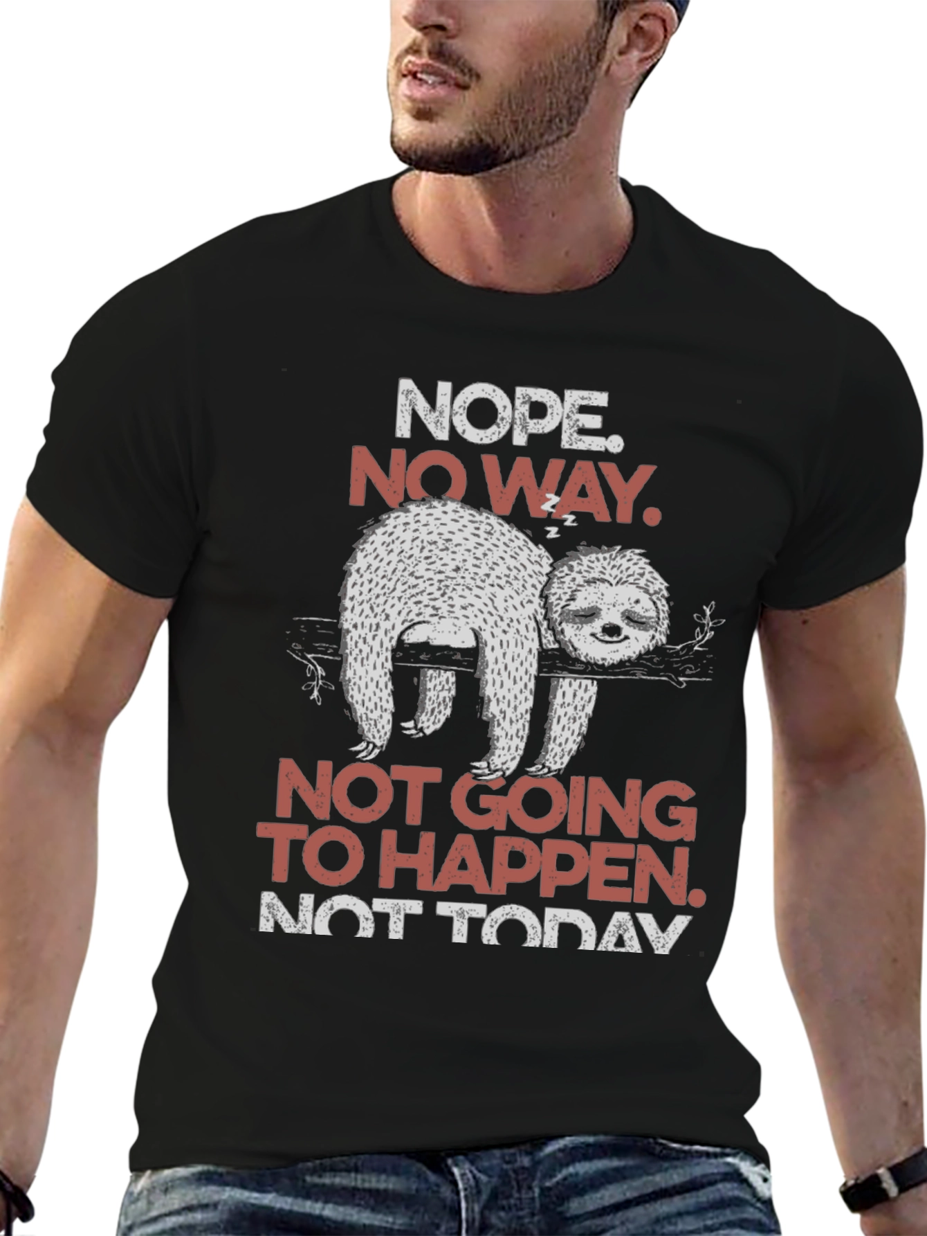 Nope Sloth Tee - Funny Lazy T-Shirt
