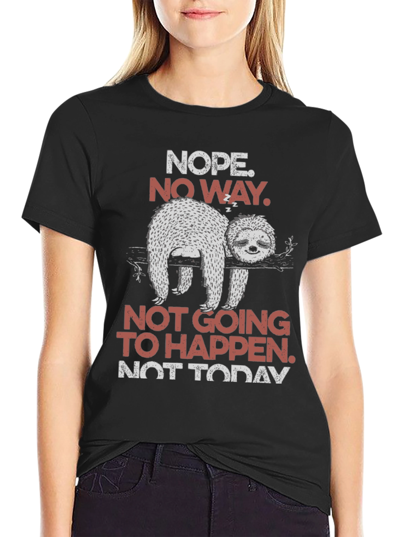 Nope Sloth Tee - Funny Lazy T-Shirt