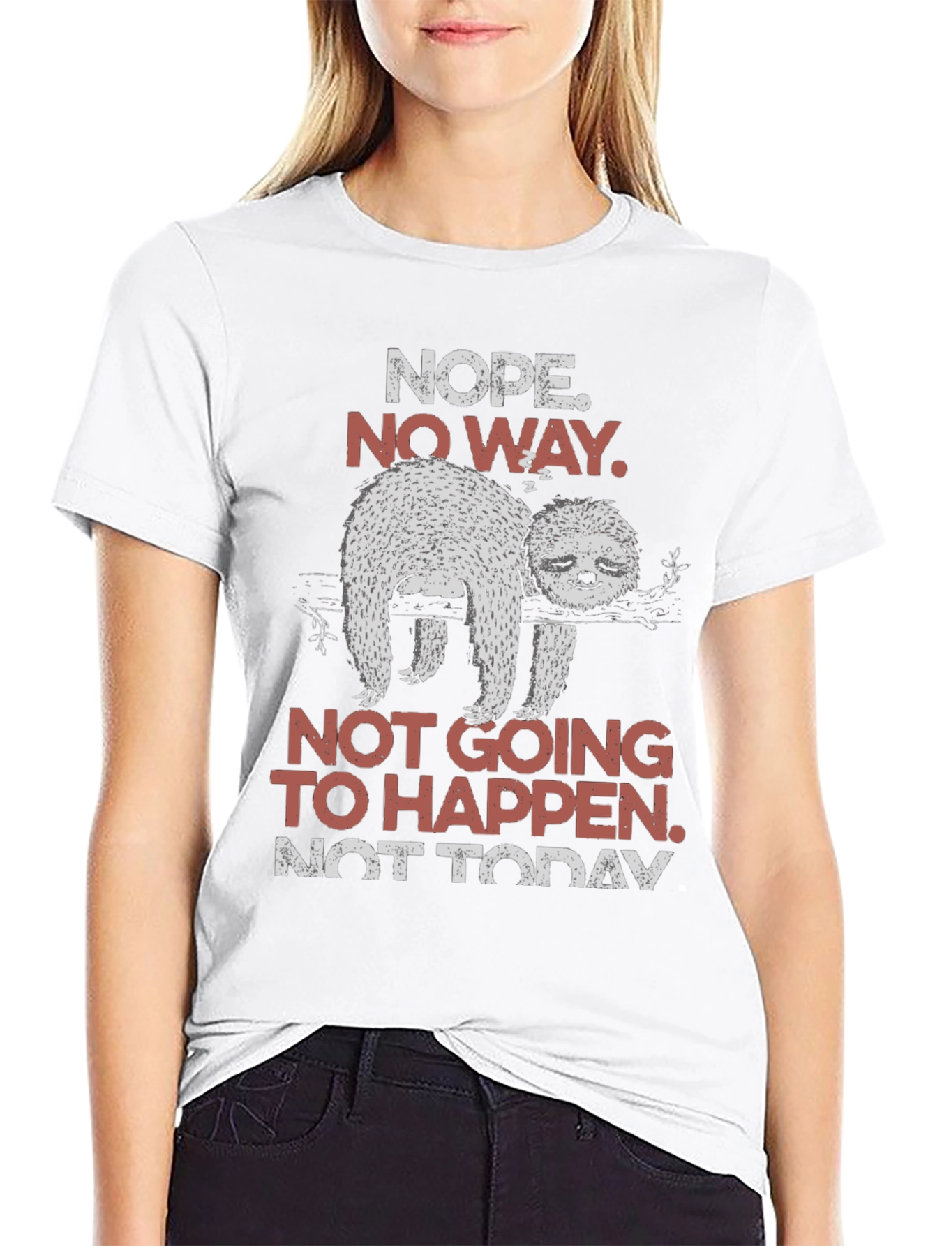Nope Sloth Tee - Funny Lazy T-Shirt