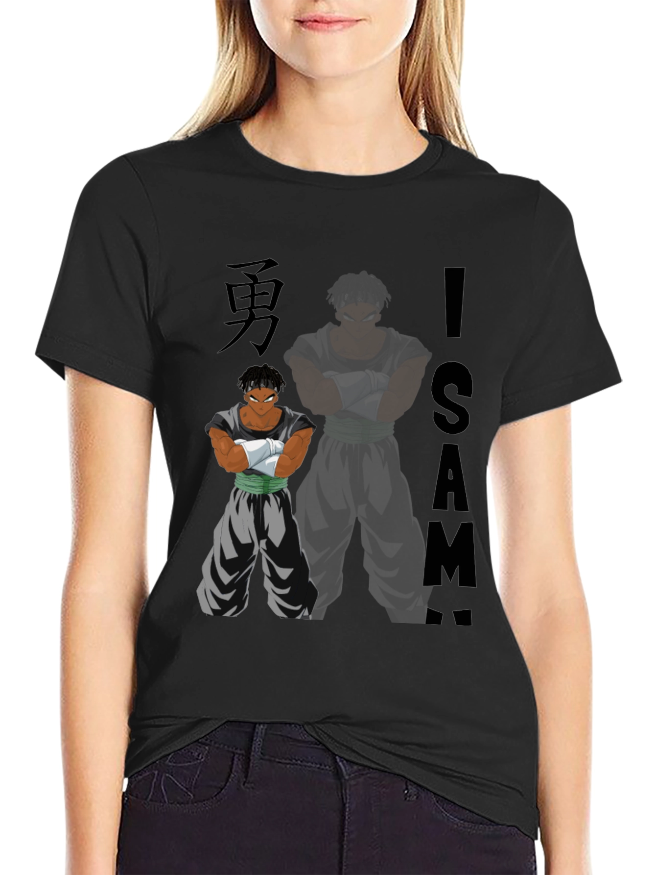 Anime Inspired Graphic Tee - ISA - Black