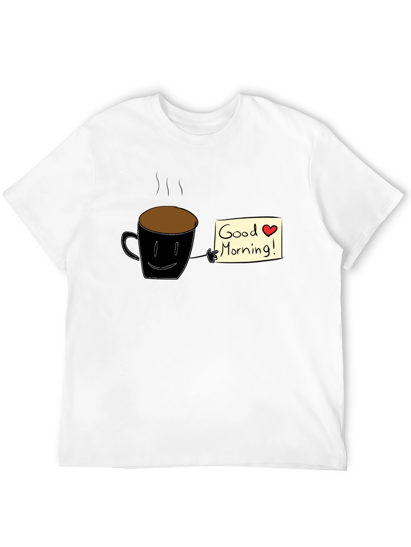Good Morning Coffee Graphic Tee - Black