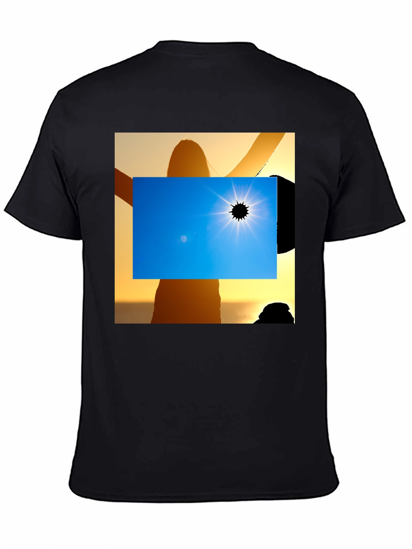 Solar Eclipse Graphic Tee - Black Cotton Shirt
