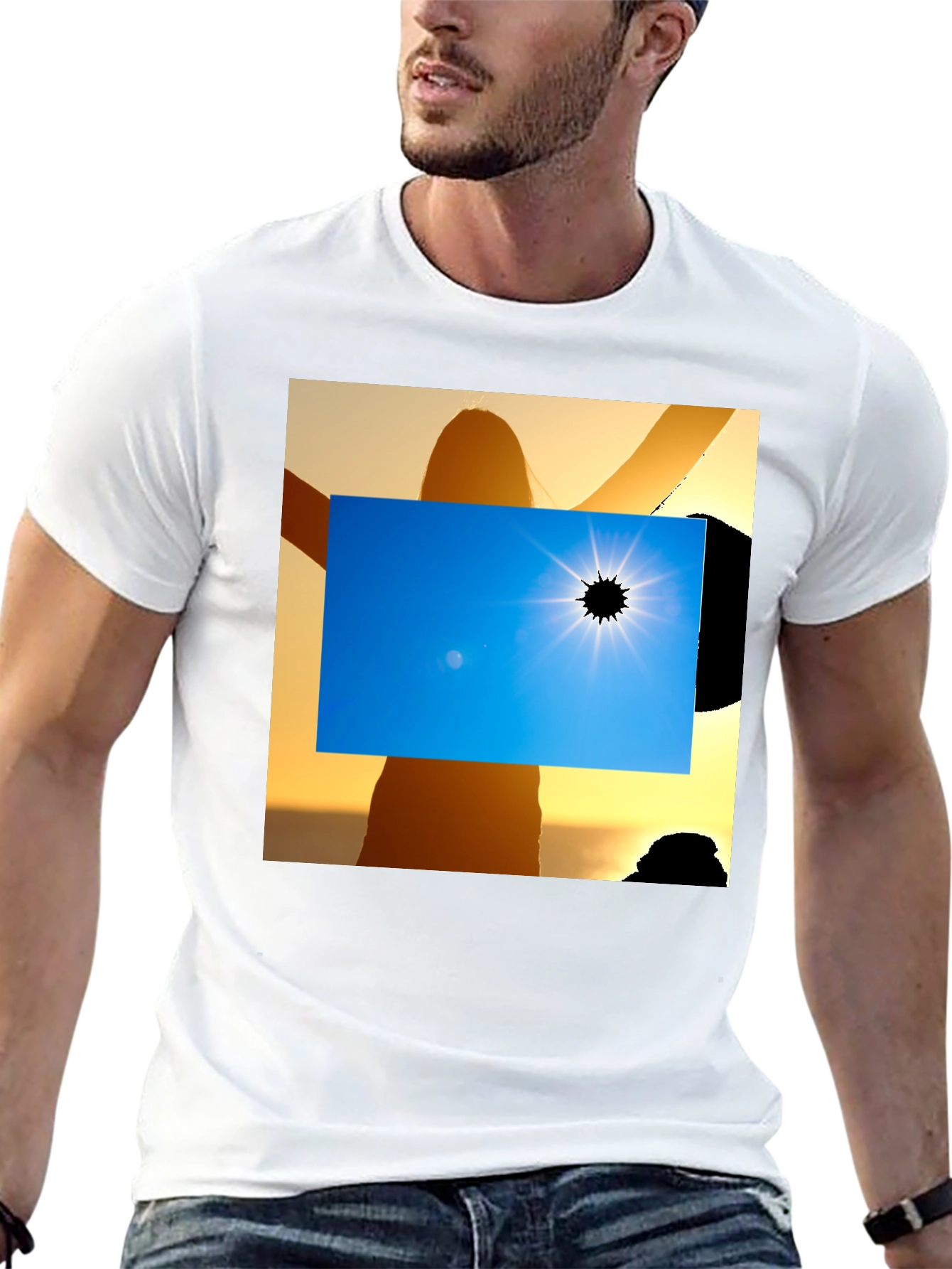 Solar Eclipse Graphic Tee - Black Cotton Shirt