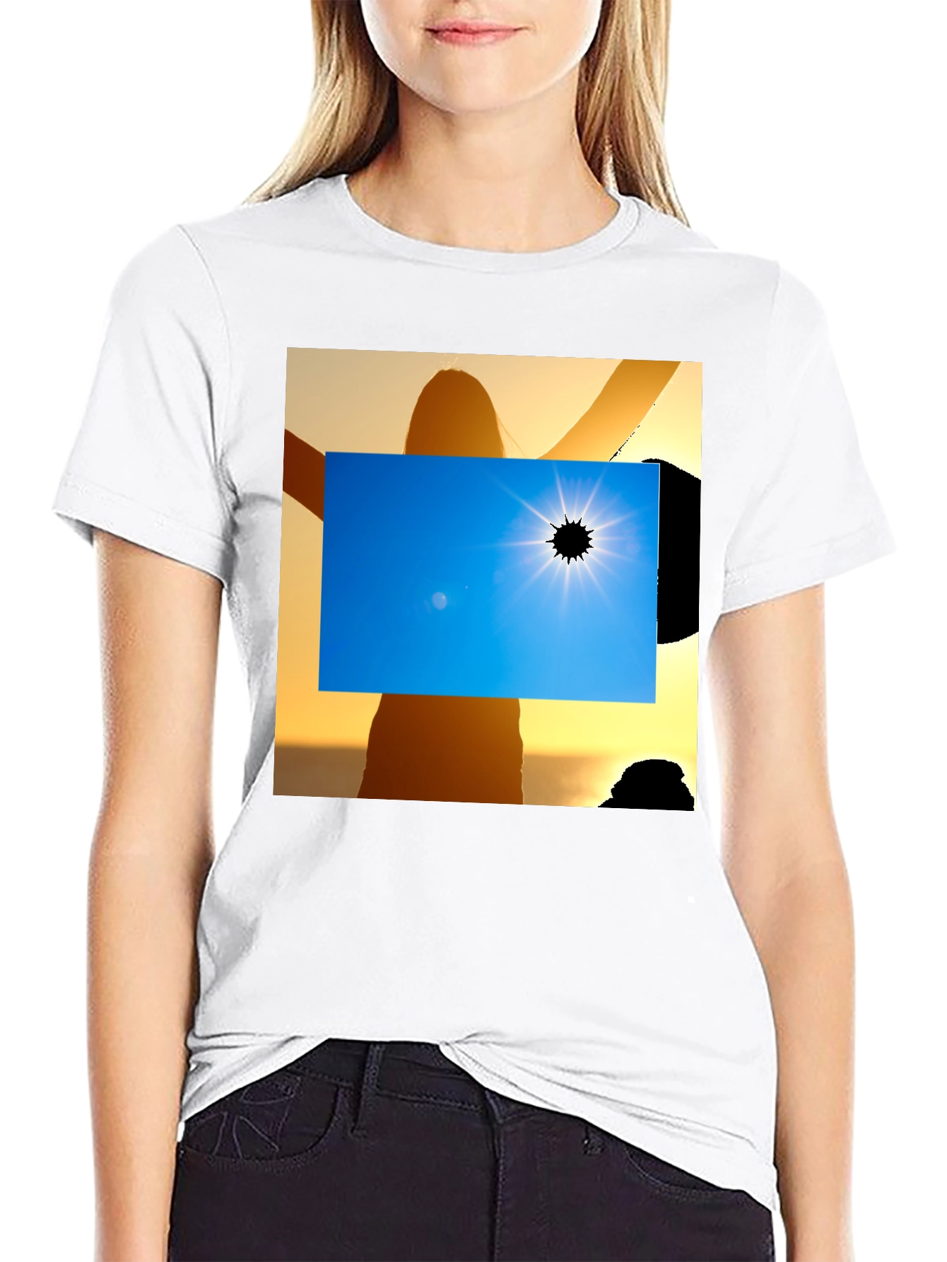 Solar Eclipse Graphic Tee - Black Cotton Shirt