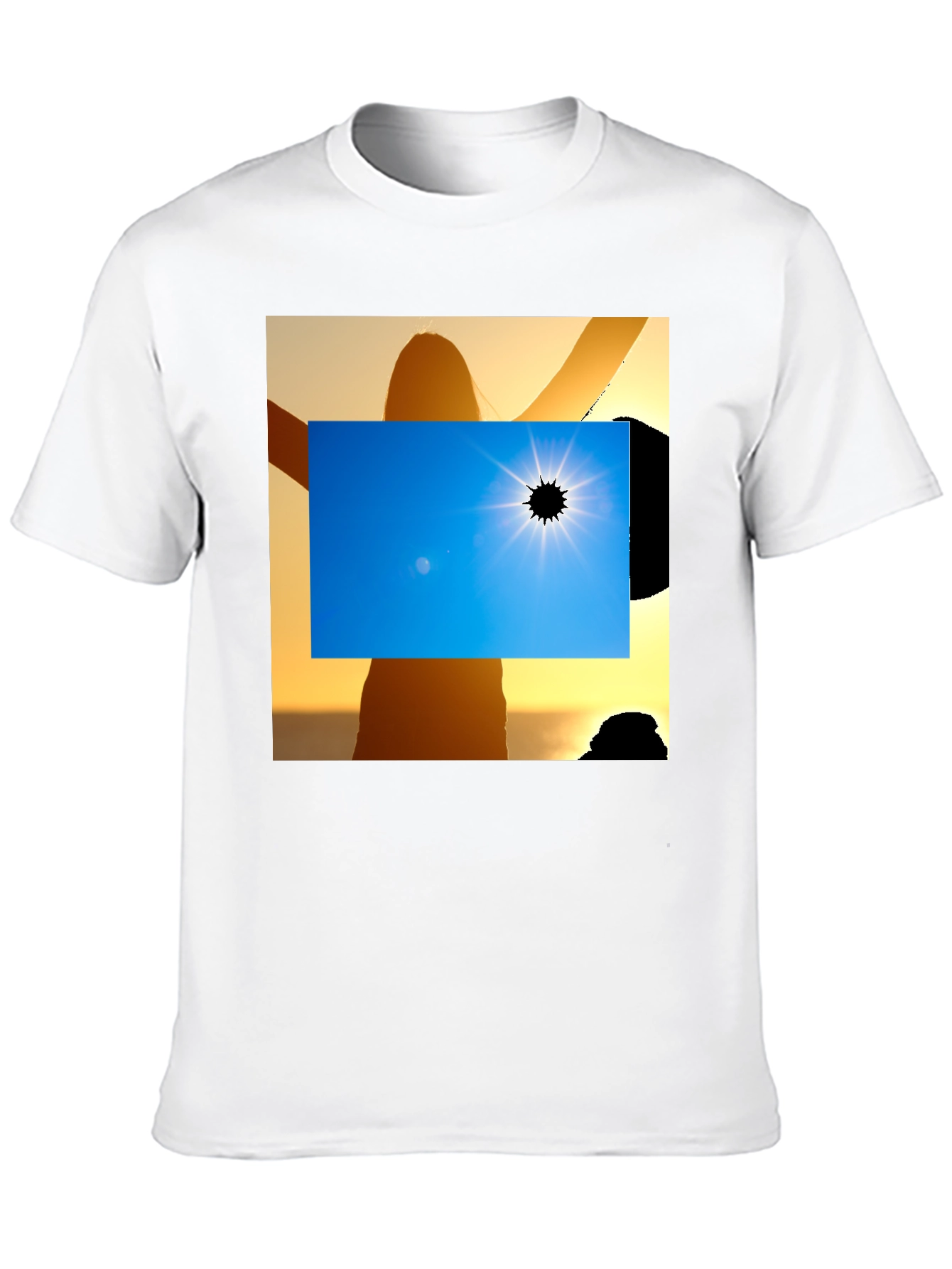Solar Eclipse Graphic Tee - Black Cotton Shirt