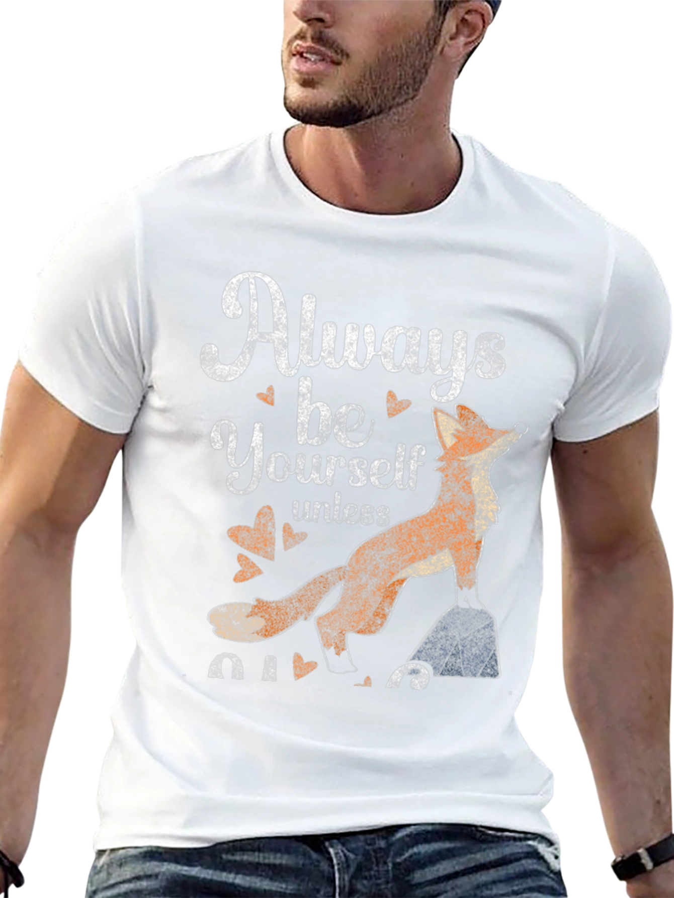 Always Be Yourself Fox Graphic Tee - Black