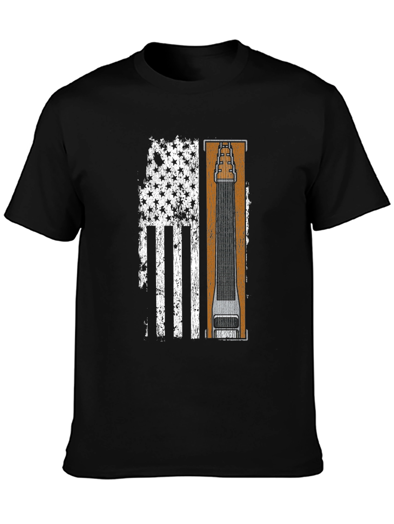 Patriotic Lap Steel Guitar Flag T-Shirt