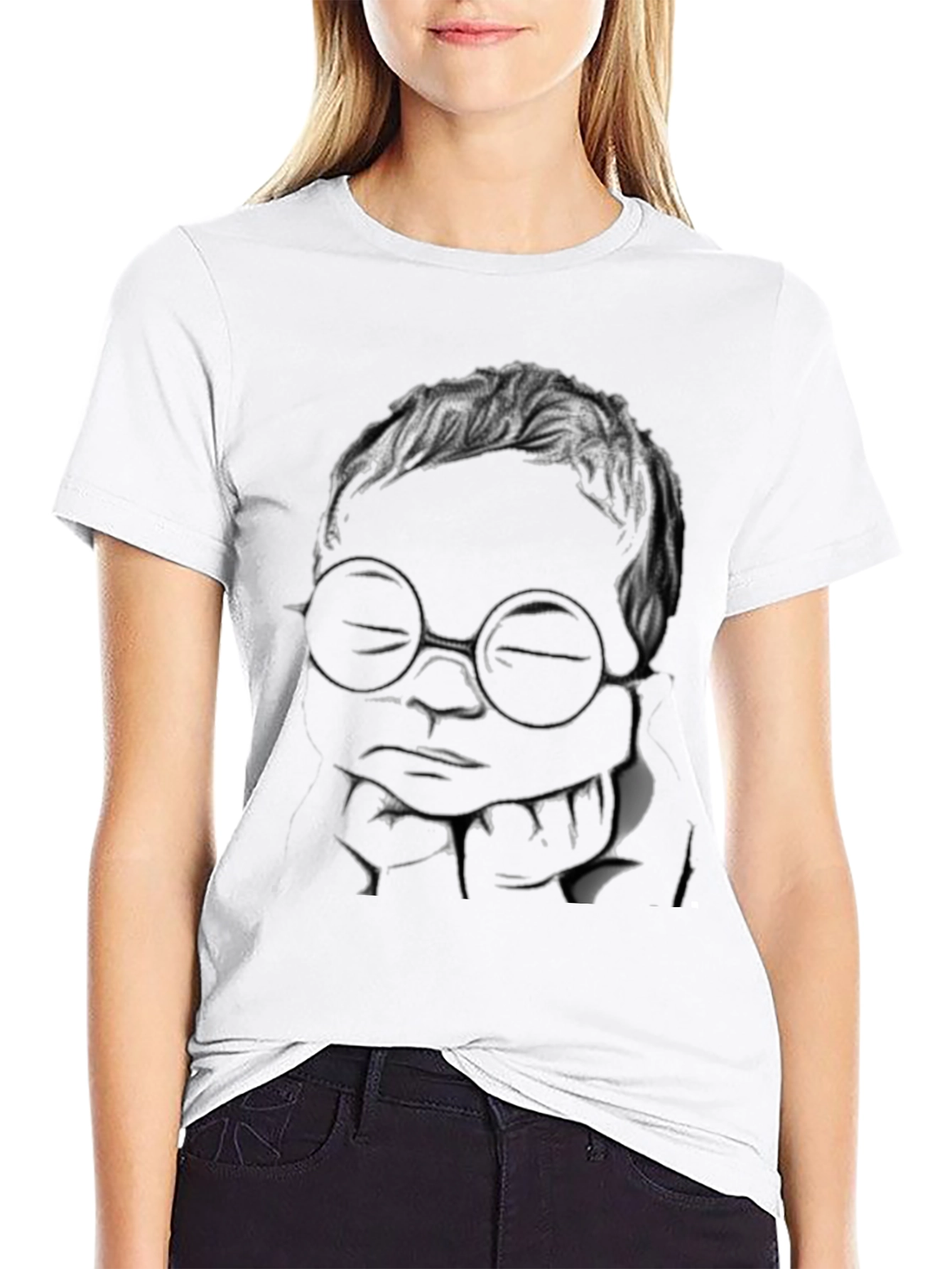 Abstract Portrait Graphic Tee - Edgy Style