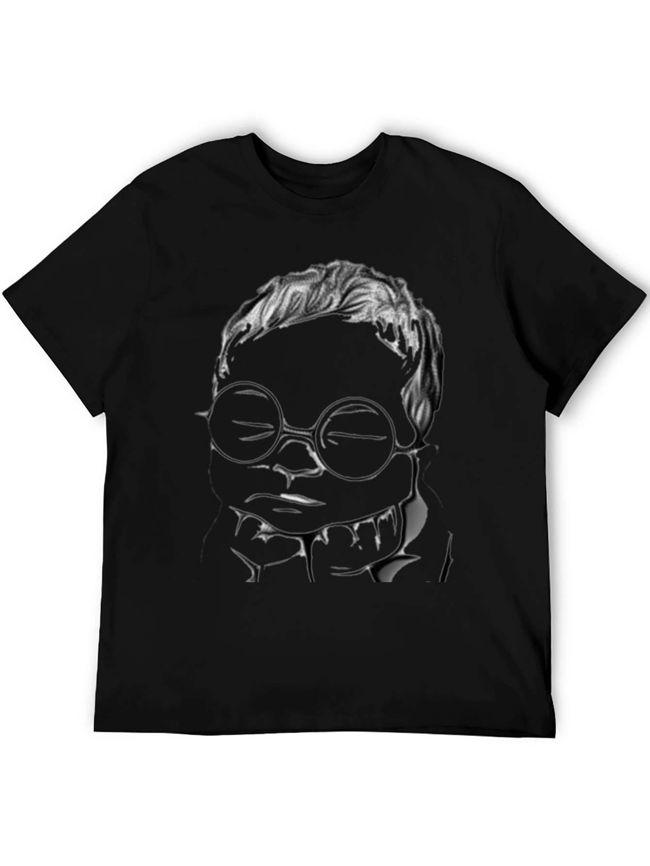 Abstract Portrait Graphic Tee - Edgy Style