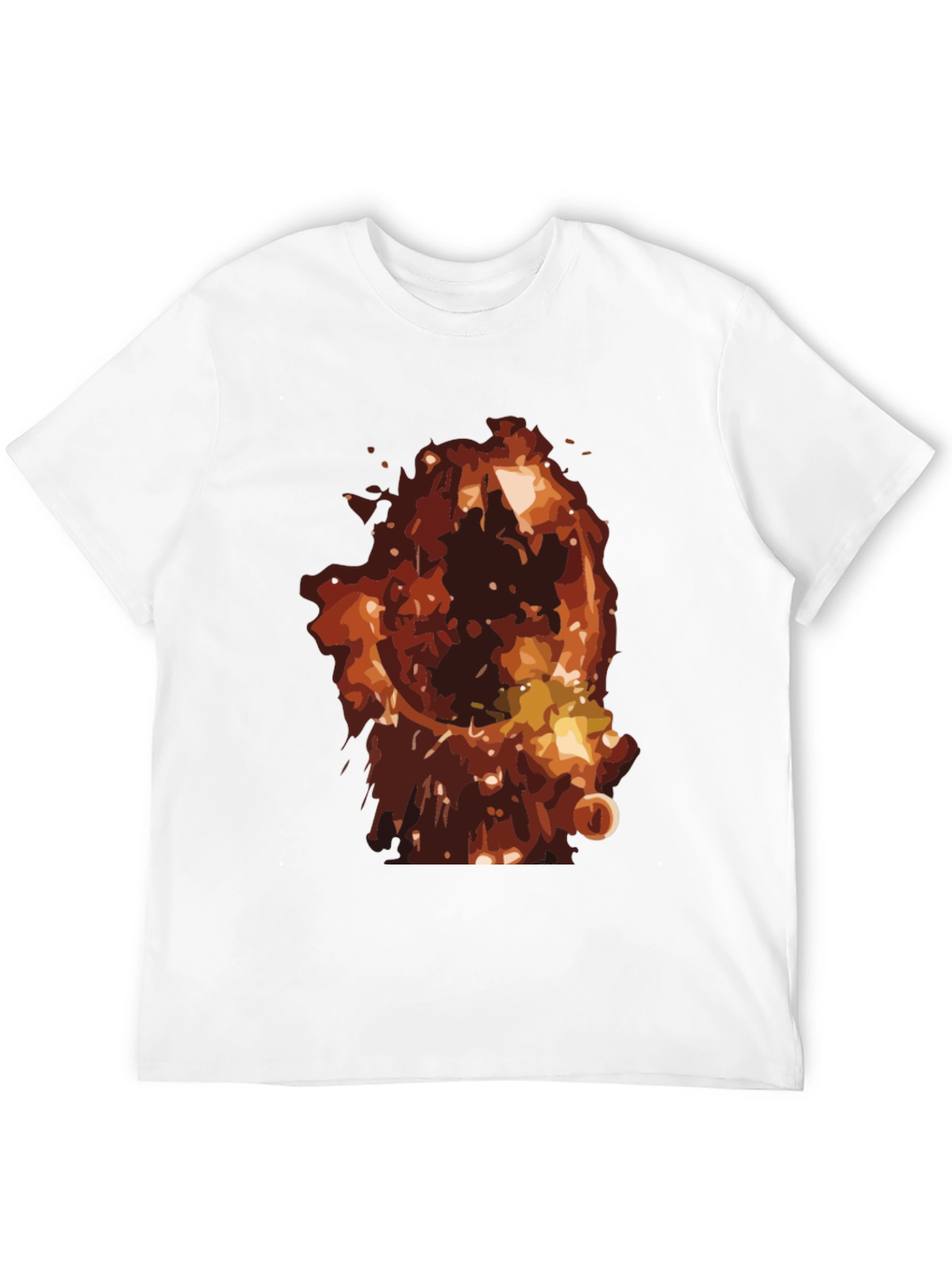 Fiery Graphic Print Mens Black T-Shirt