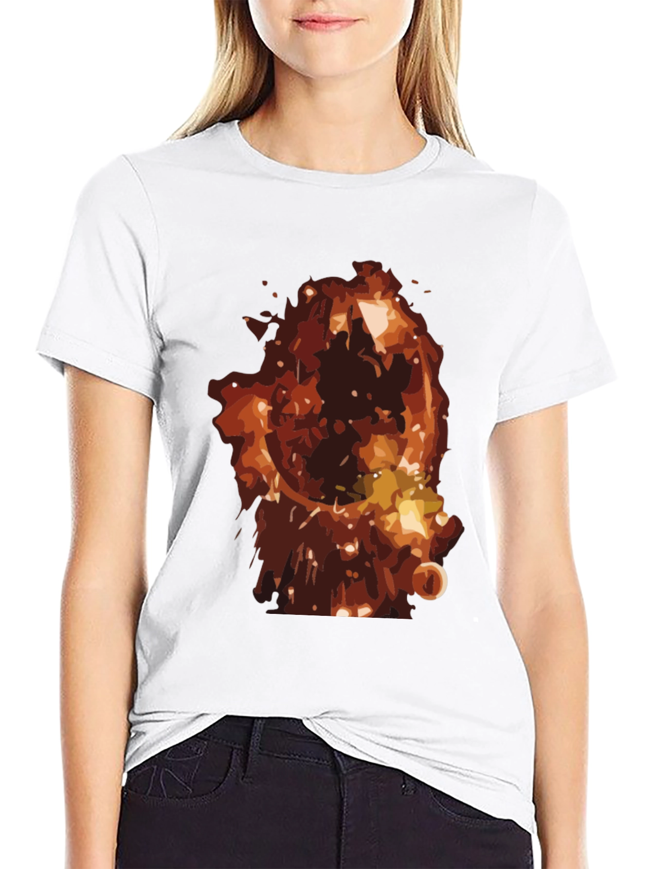 Fiery Graphic Print Mens Black T-Shirt