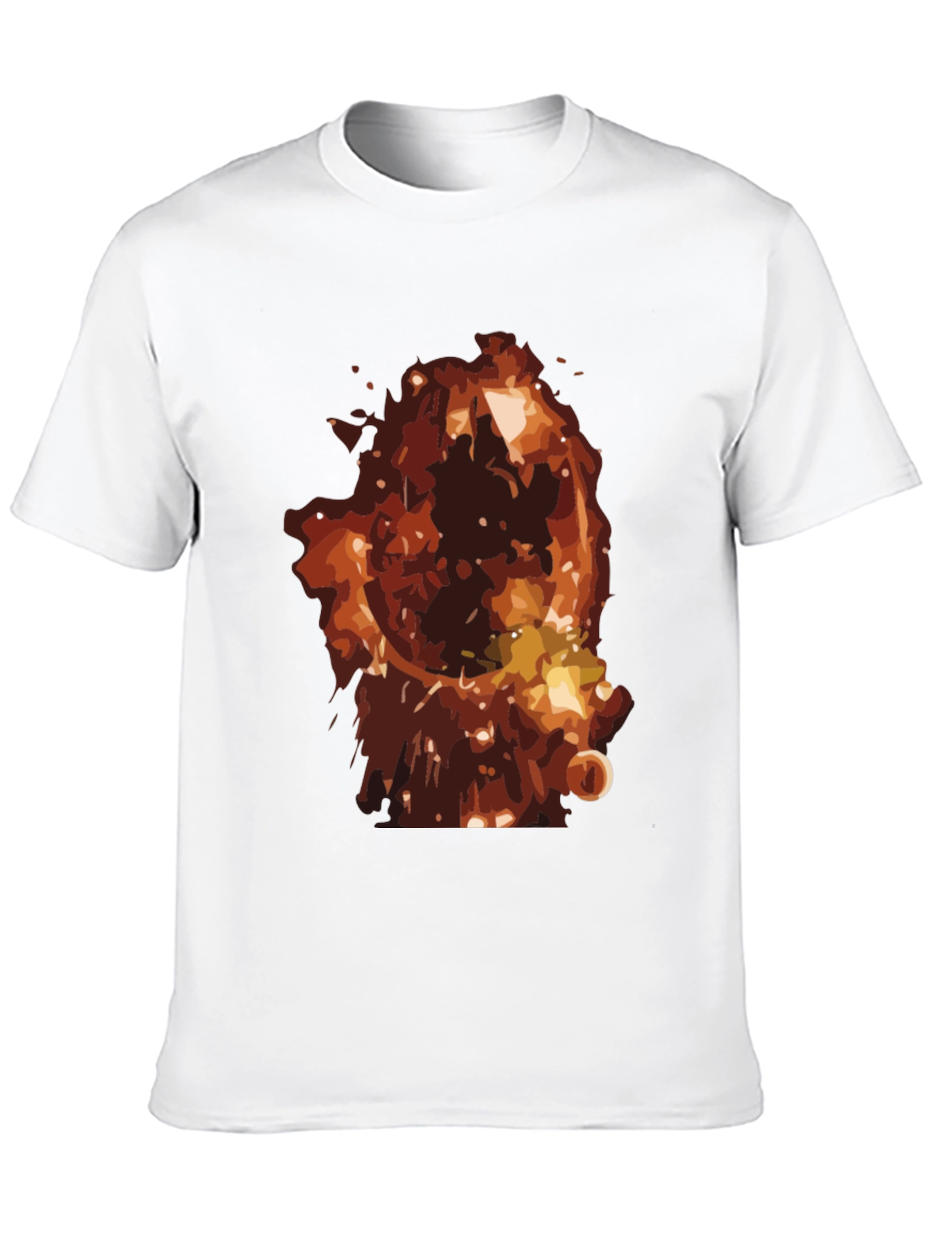 Fiery Graphic Print Mens Black T-Shirt