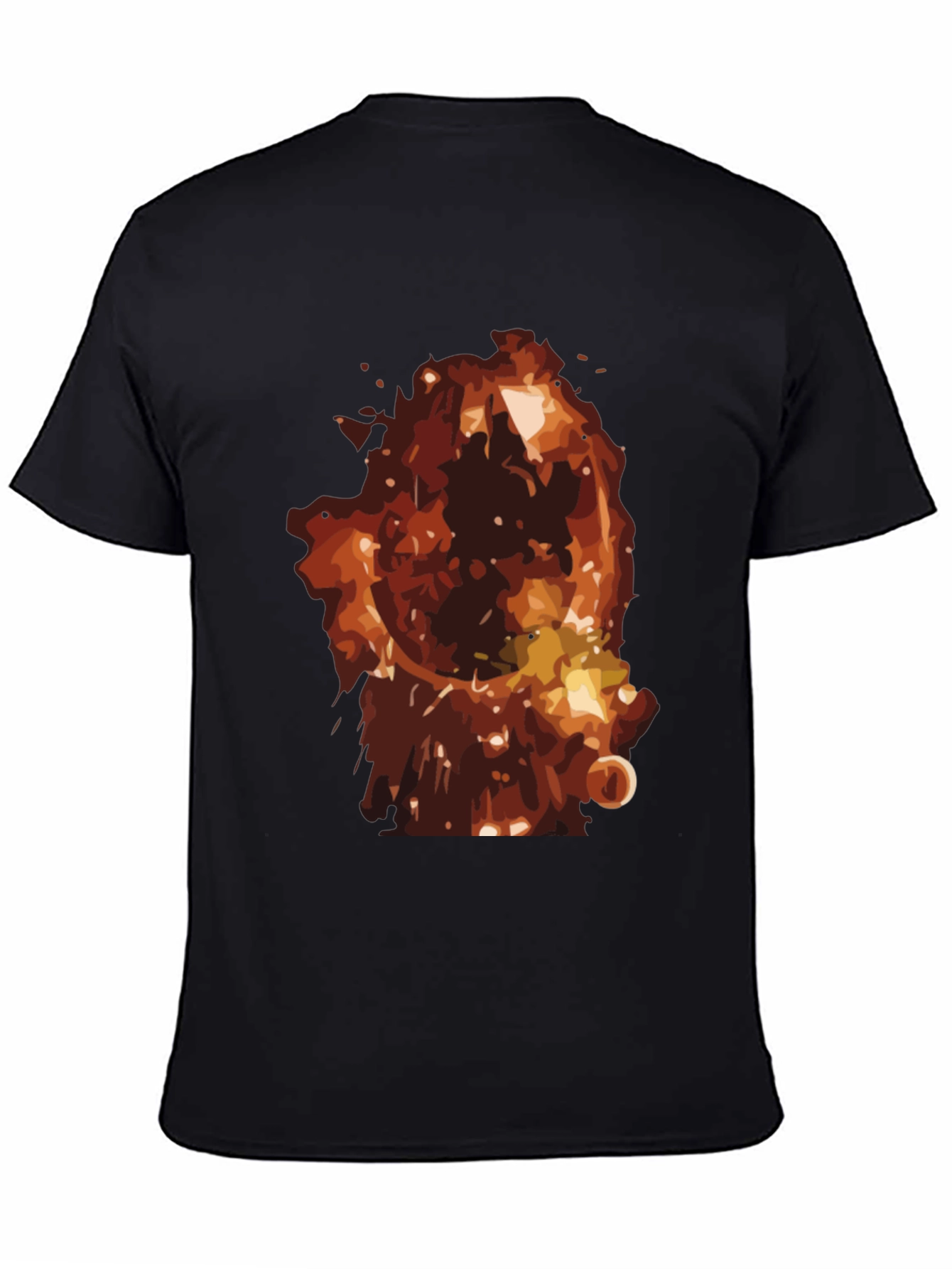 Fiery Graphic Print Mens Black T-Shirt