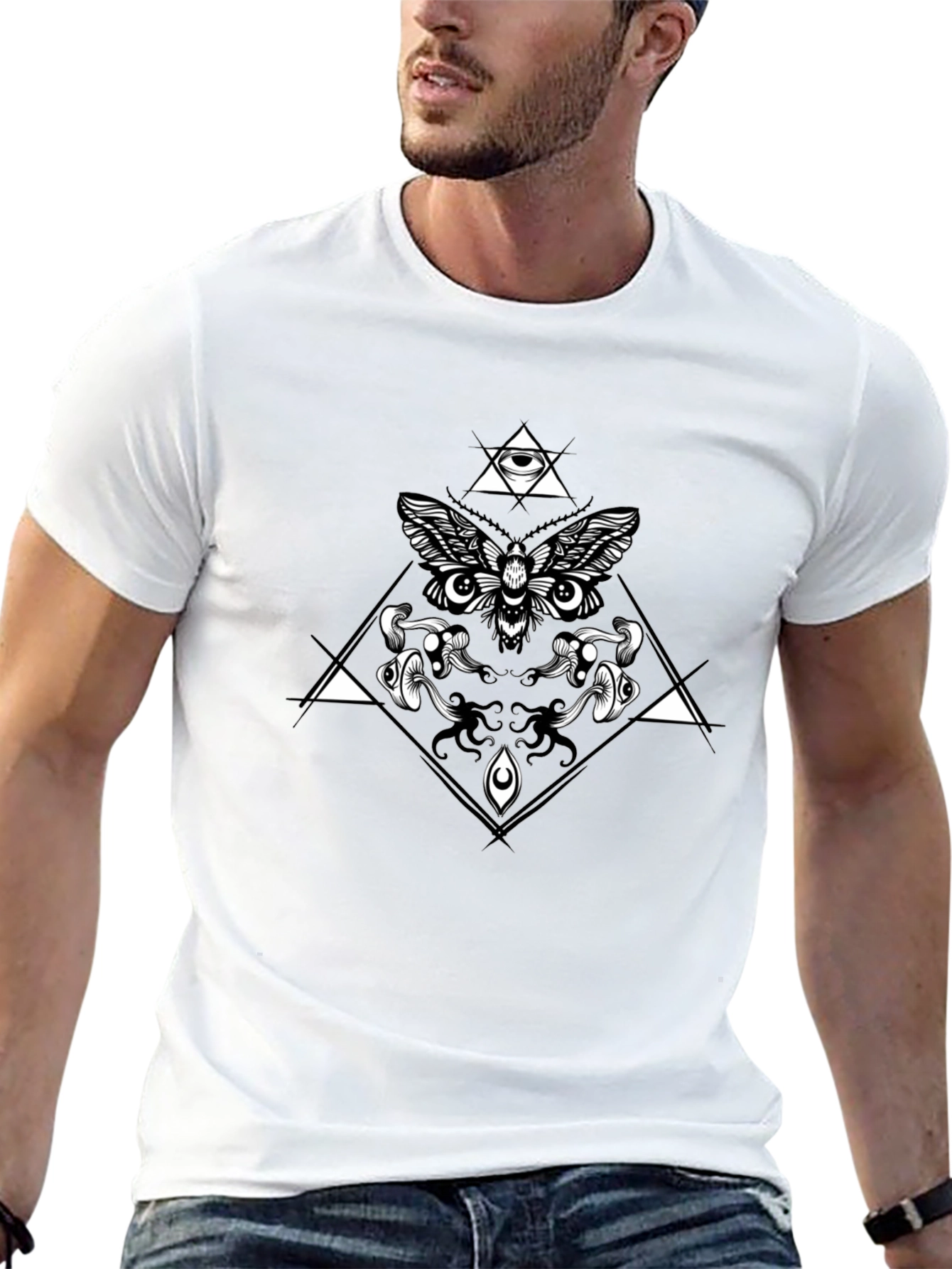 Moth Eye T-Shirt - Geometric Occult Design
