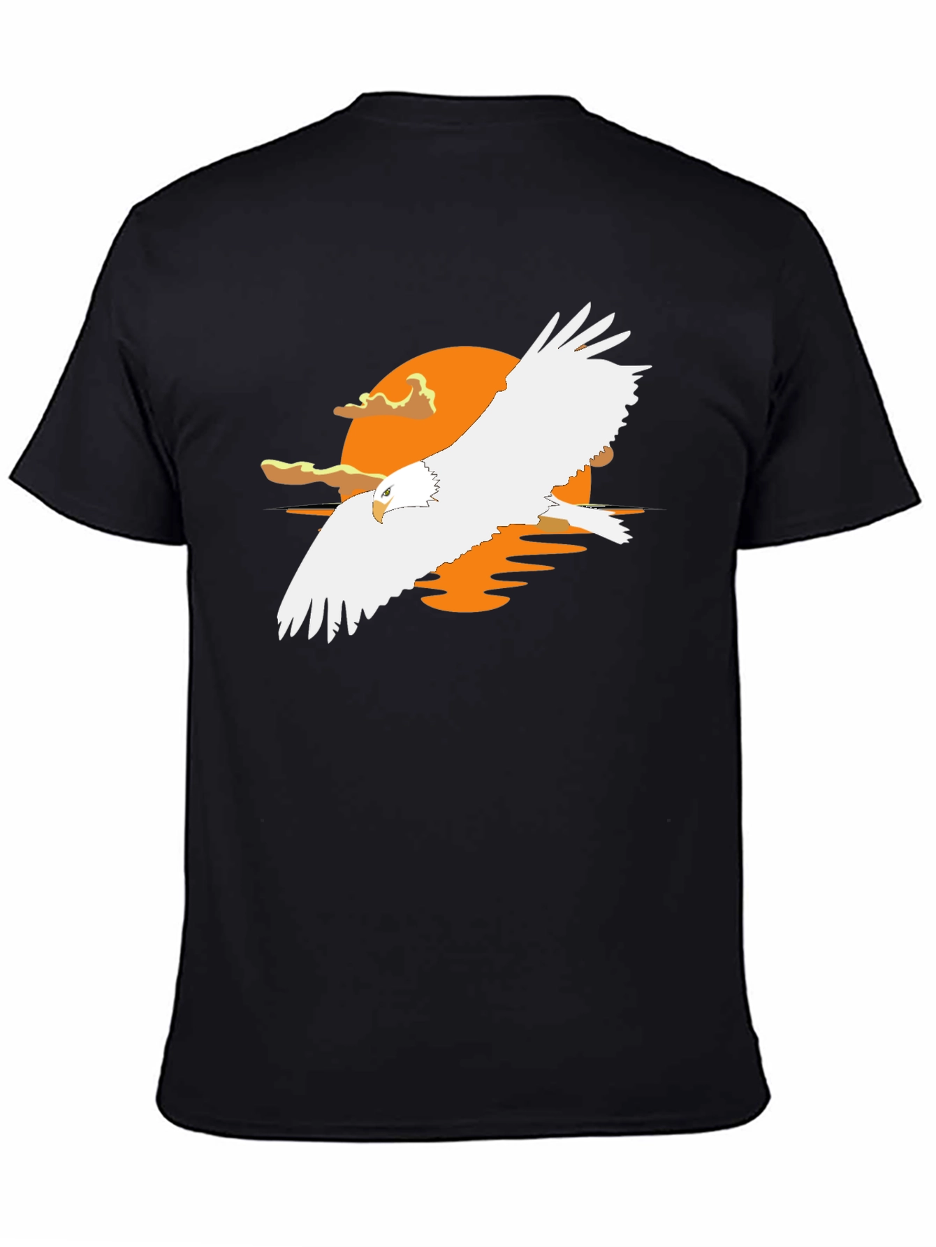 Eagle Sunset Graphic Tee - Stylish Black T-Shirt