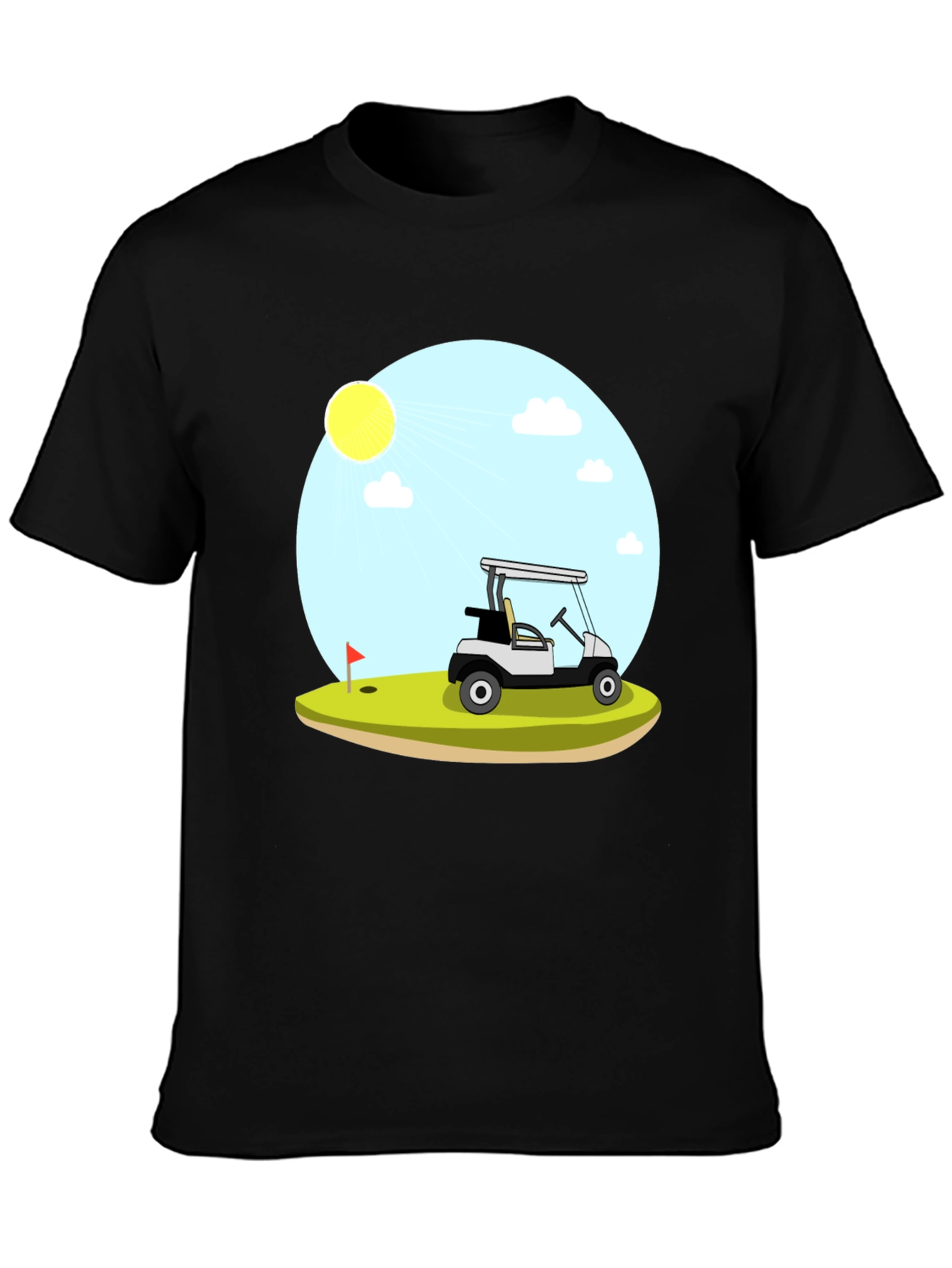 Golf Cart Scene Graphic T-Shirt