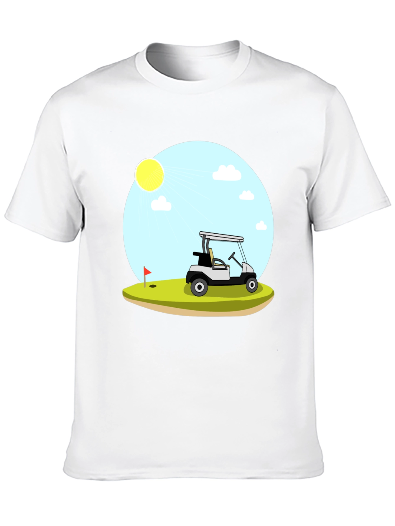 Golf Cart Scene Graphic T-Shirt