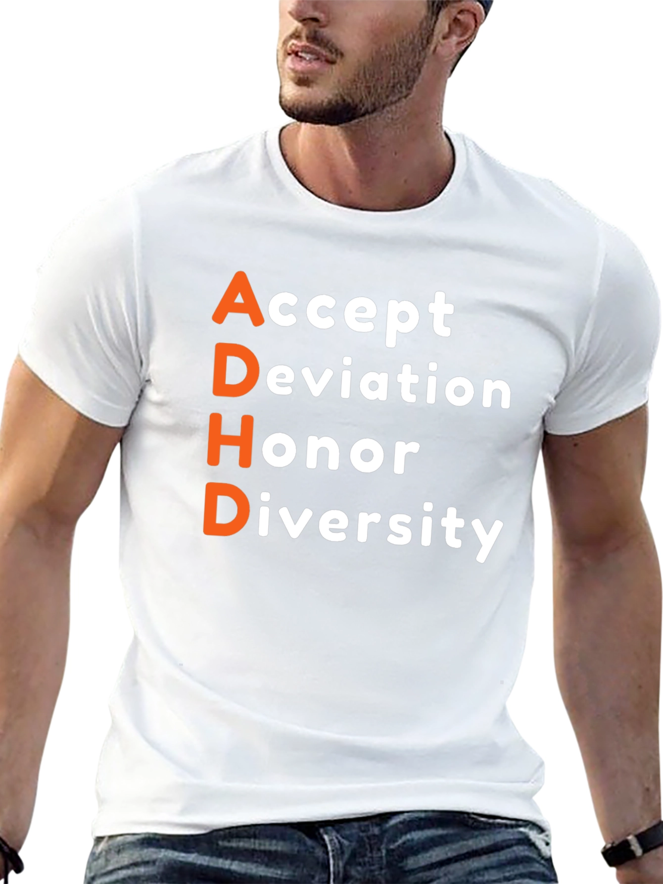 ADHD Accept Honor Diversity Black T-Shirt