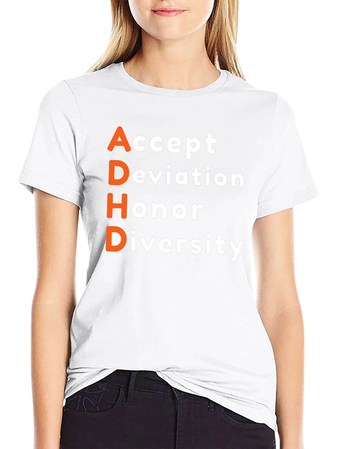 ADHD Accept Honor Diversity Black T-Shirt