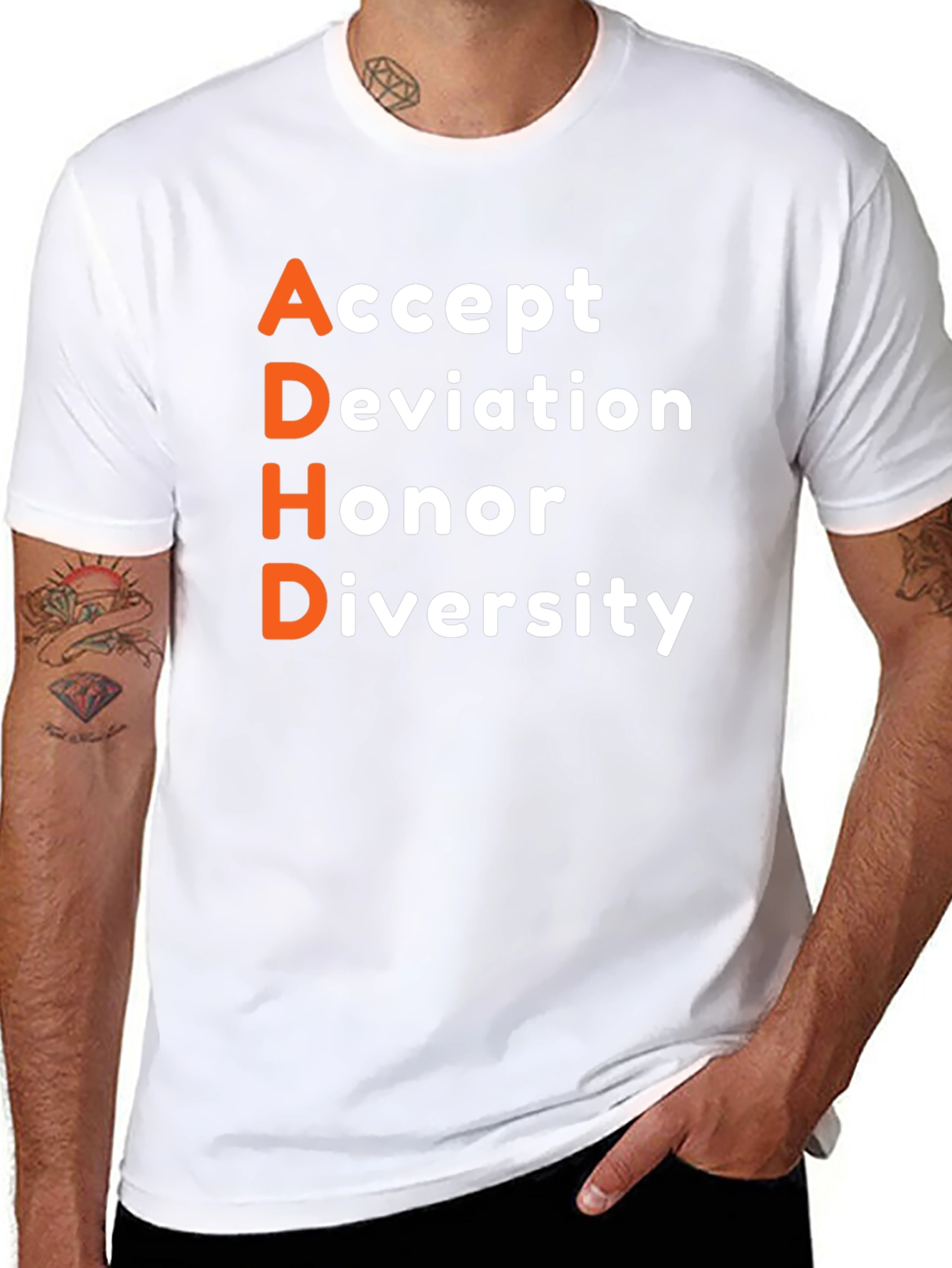 ADHD Accept Honor Diversity Black T-Shirt
