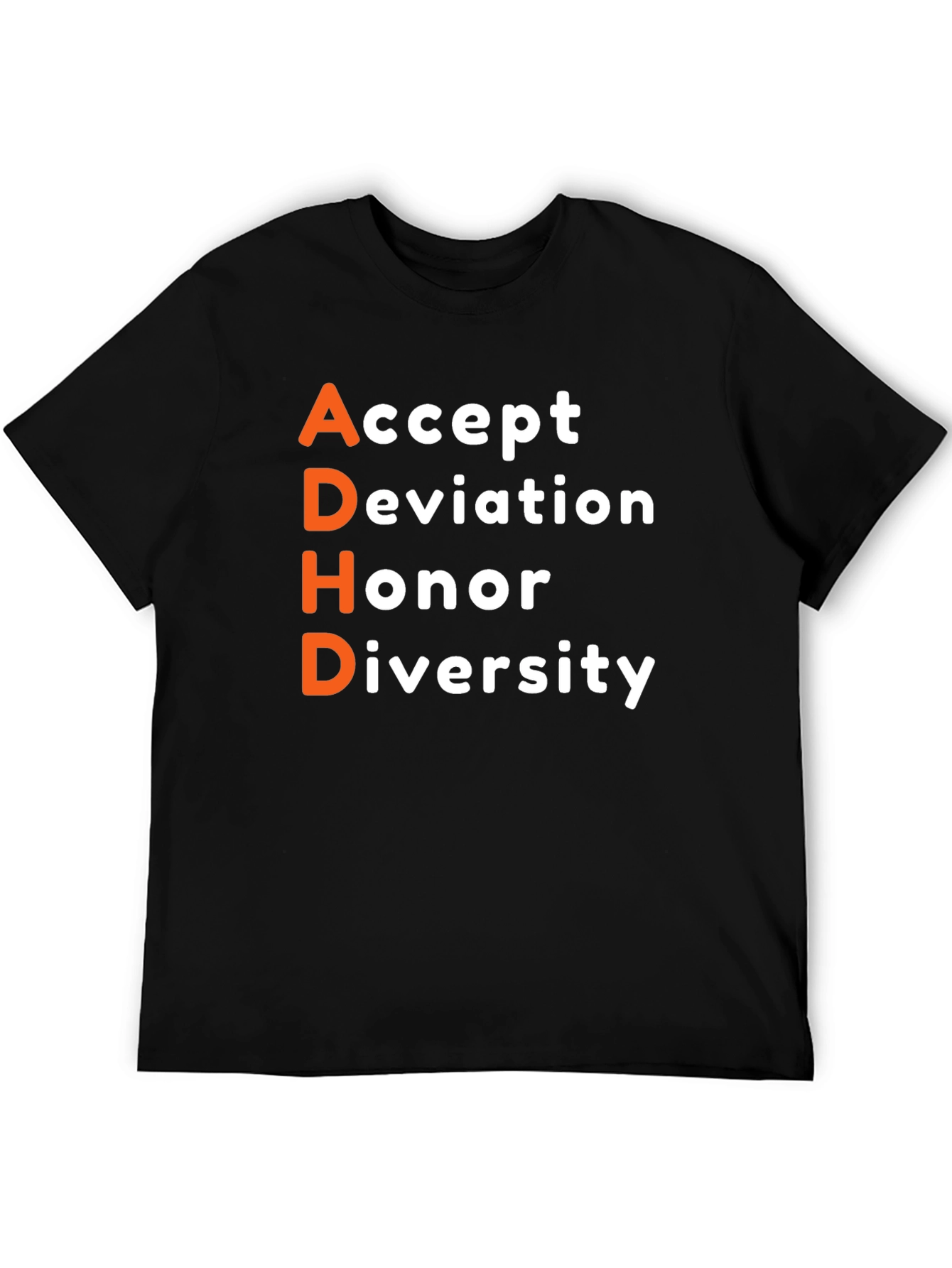 ADHD Accept Honor Diversity Black T-Shirt