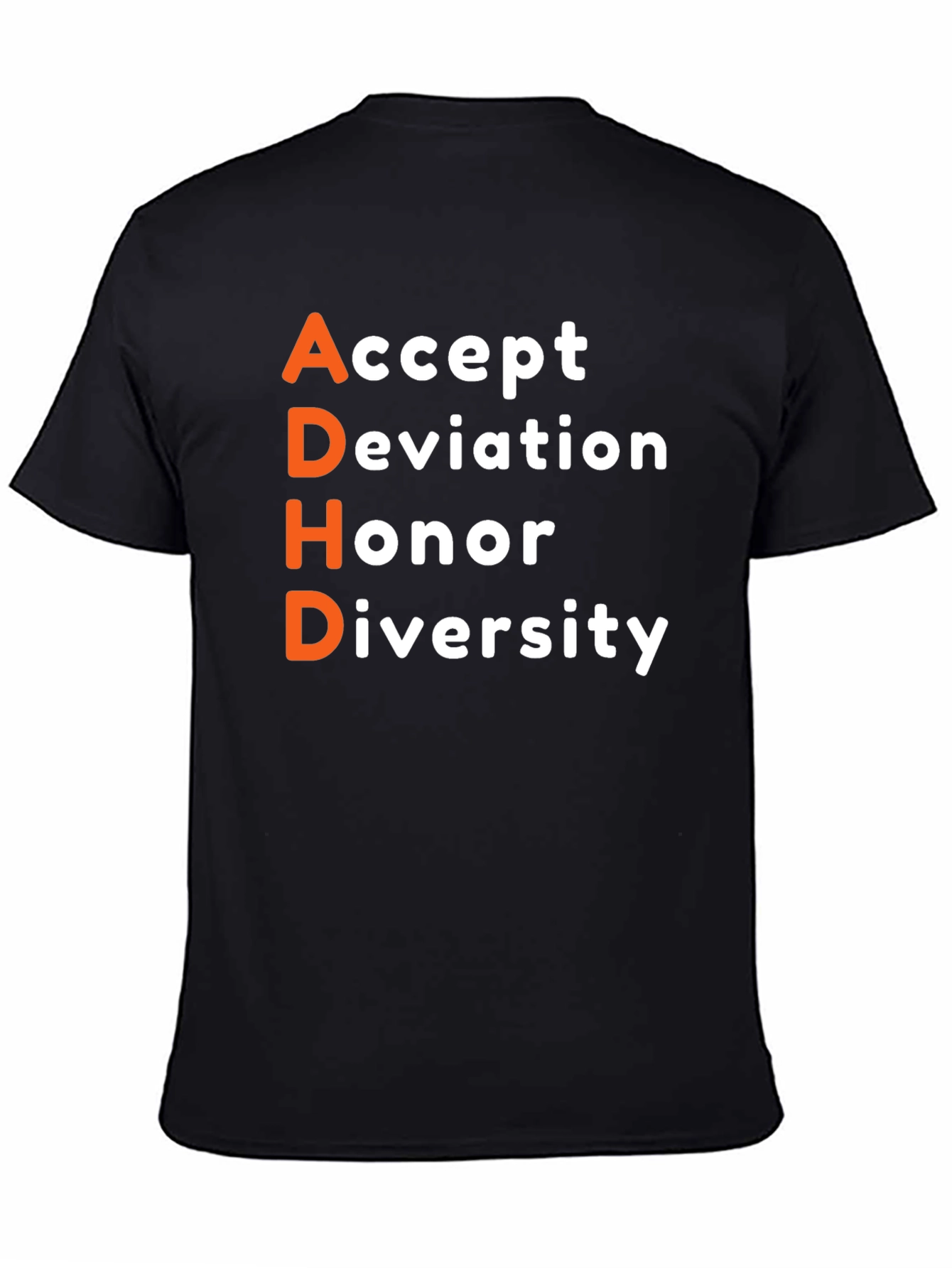 ADHD Accept Honor Diversity Black T-Shirt