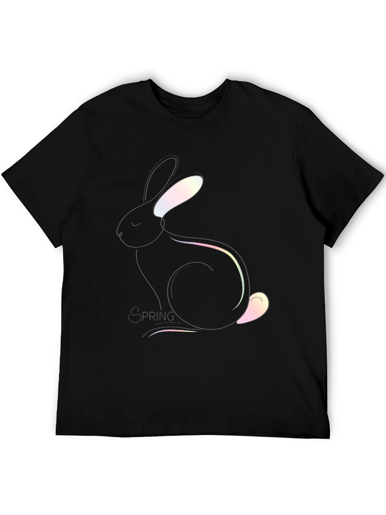 Modern Rabbit Graphic Black T-Shirt