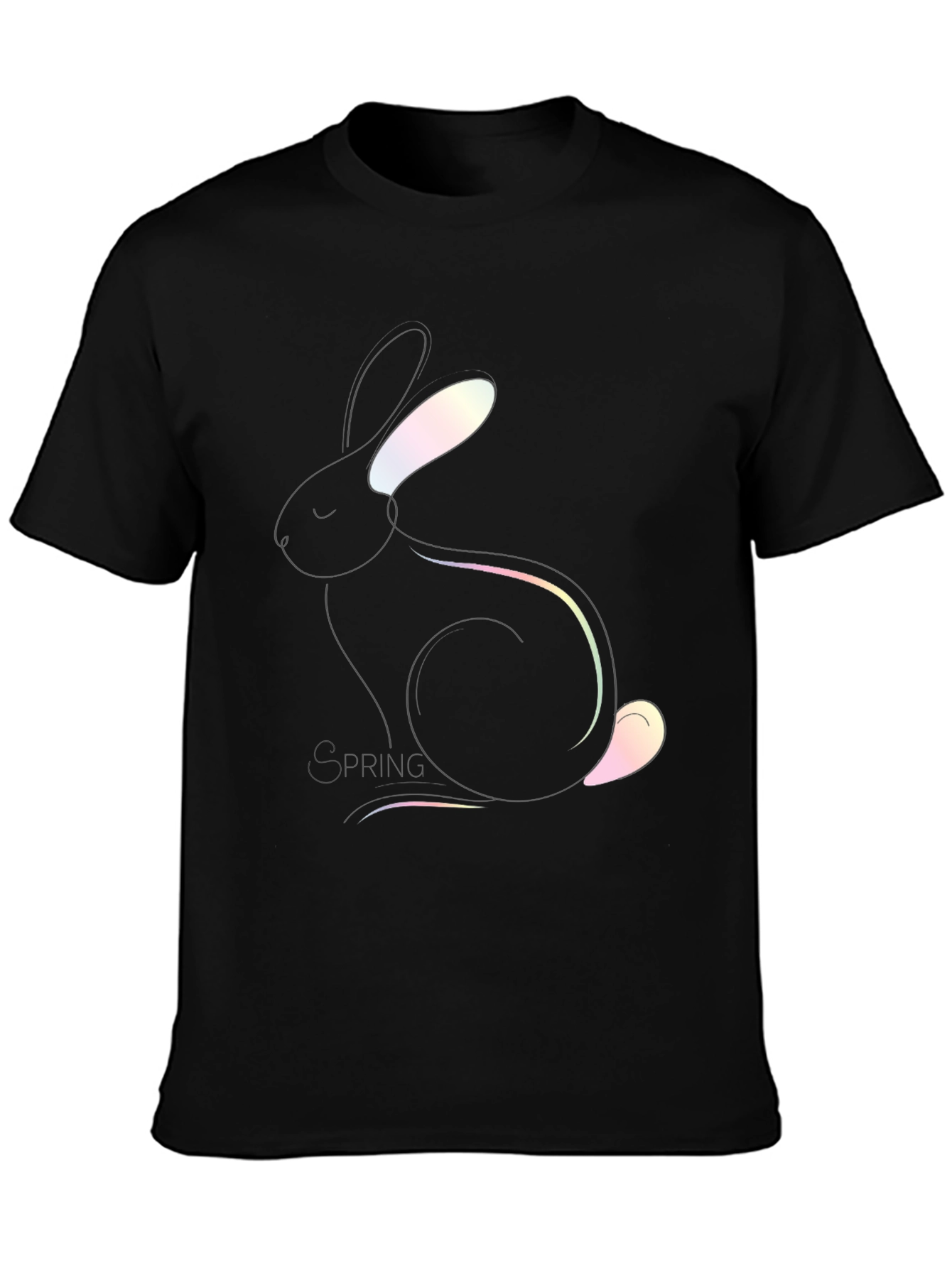 Modern Rabbit Graphic Black T-Shirt