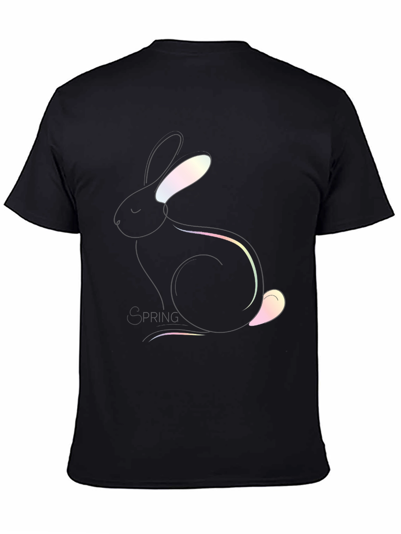 Modern Rabbit Graphic Black T-Shirt