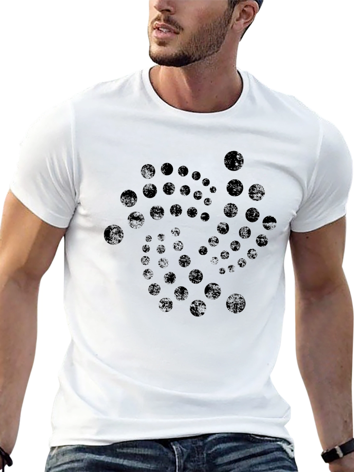 Abstract Circle Graphic Print Tee - Modern Design