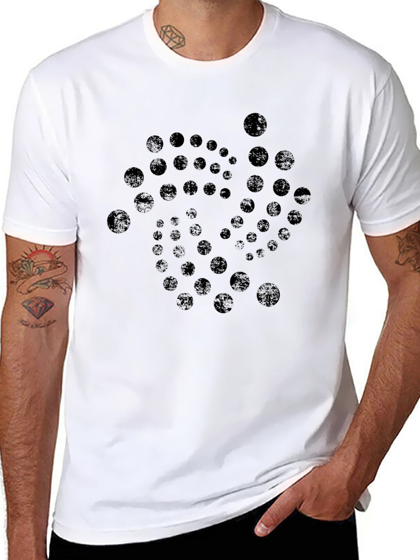 Abstract Circle Graphic Print Tee - Modern Design