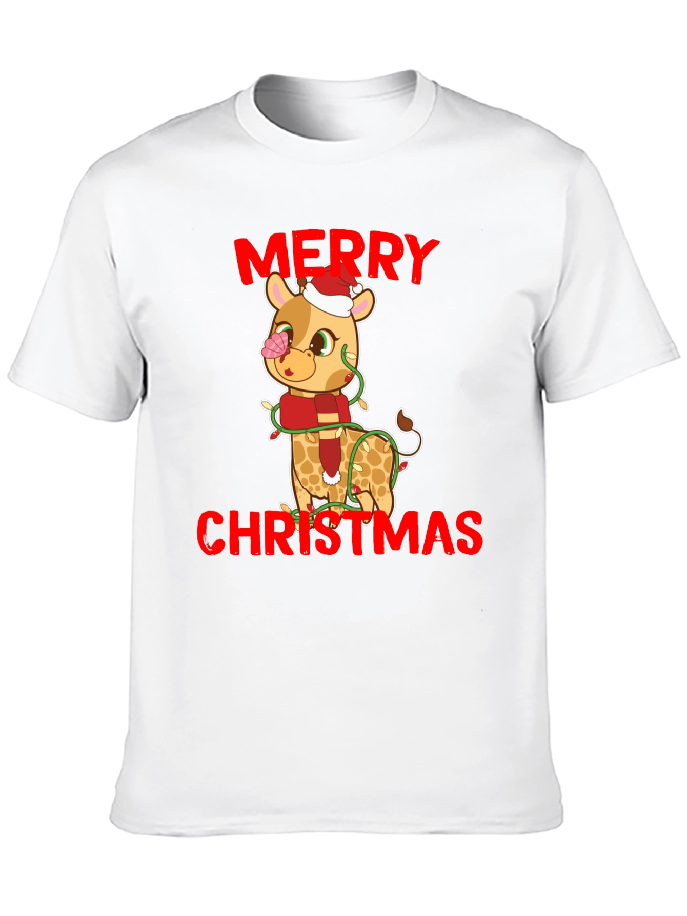 Festive Giraffe Christmas T-Shirt
