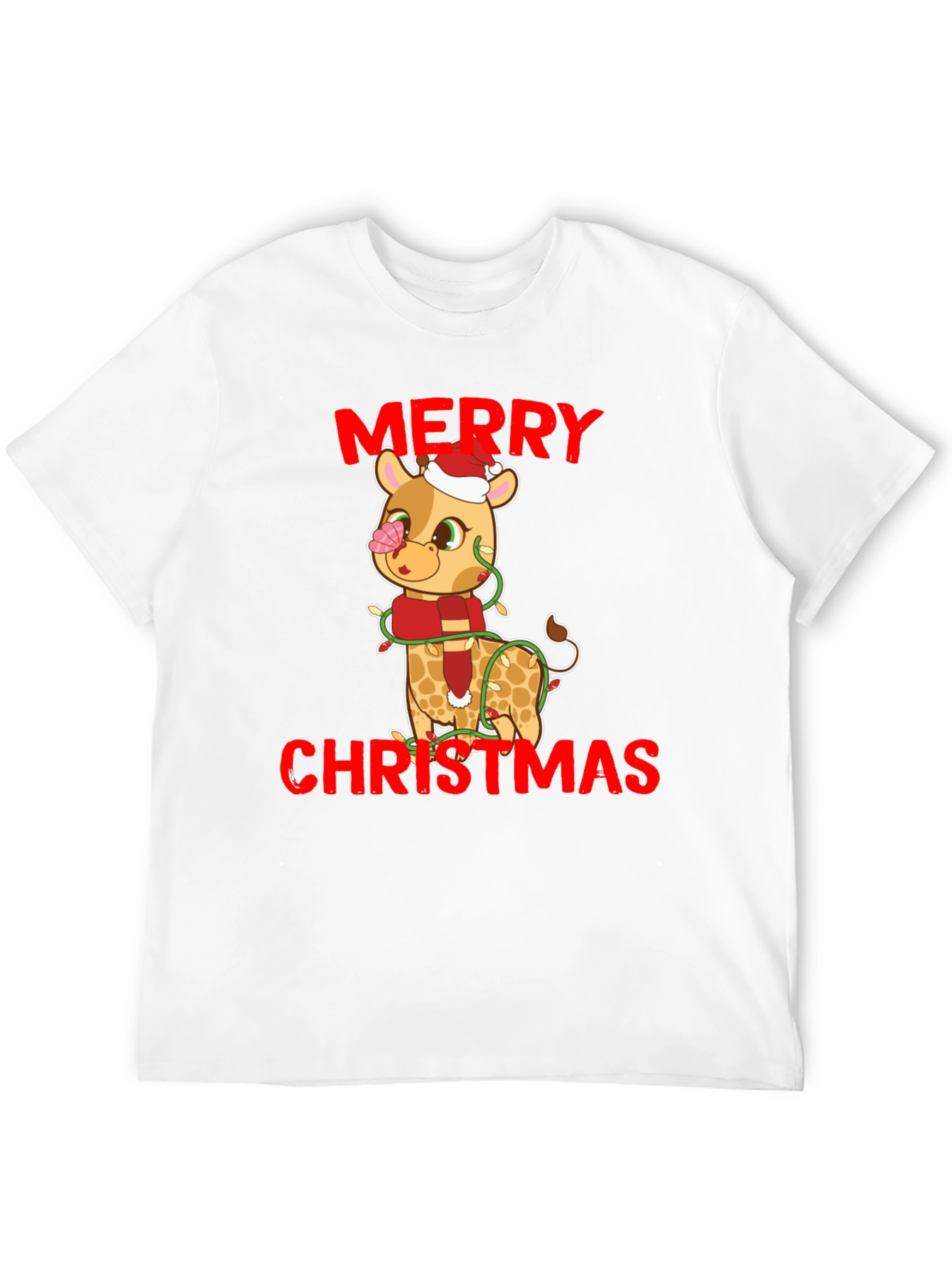 Festive Giraffe Christmas T-Shirt
