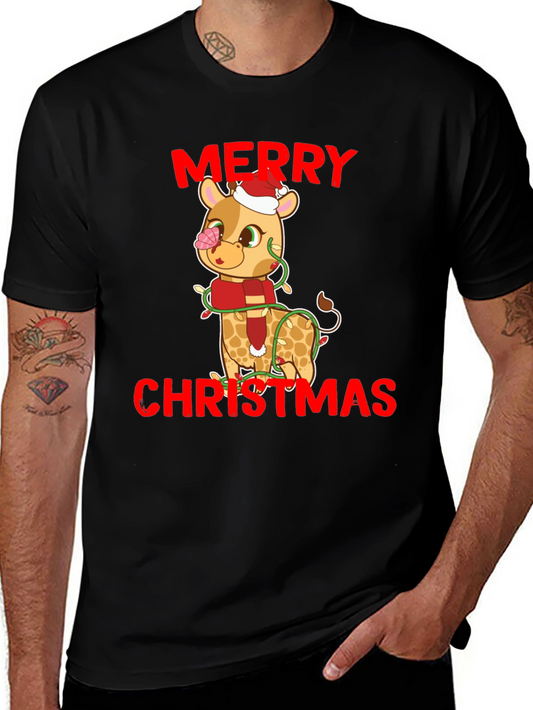 Festive Giraffe Christmas T-Shirt