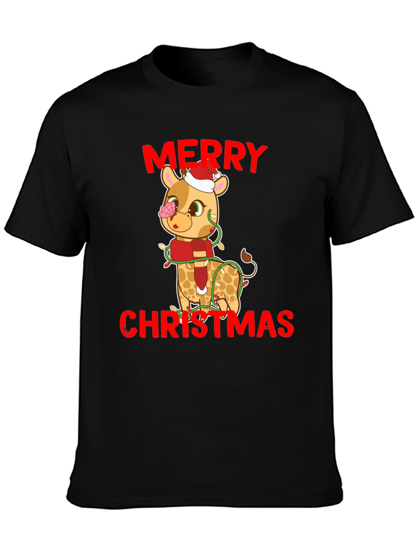 Festive Giraffe Christmas T-Shirt